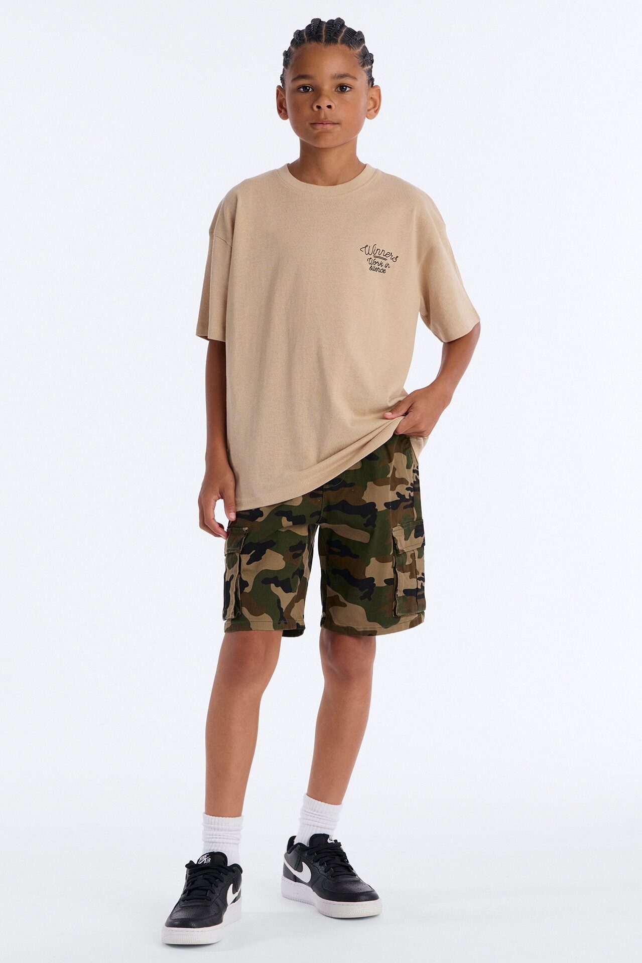 Mini Twill Volley Cargo Shorts - Camouflage