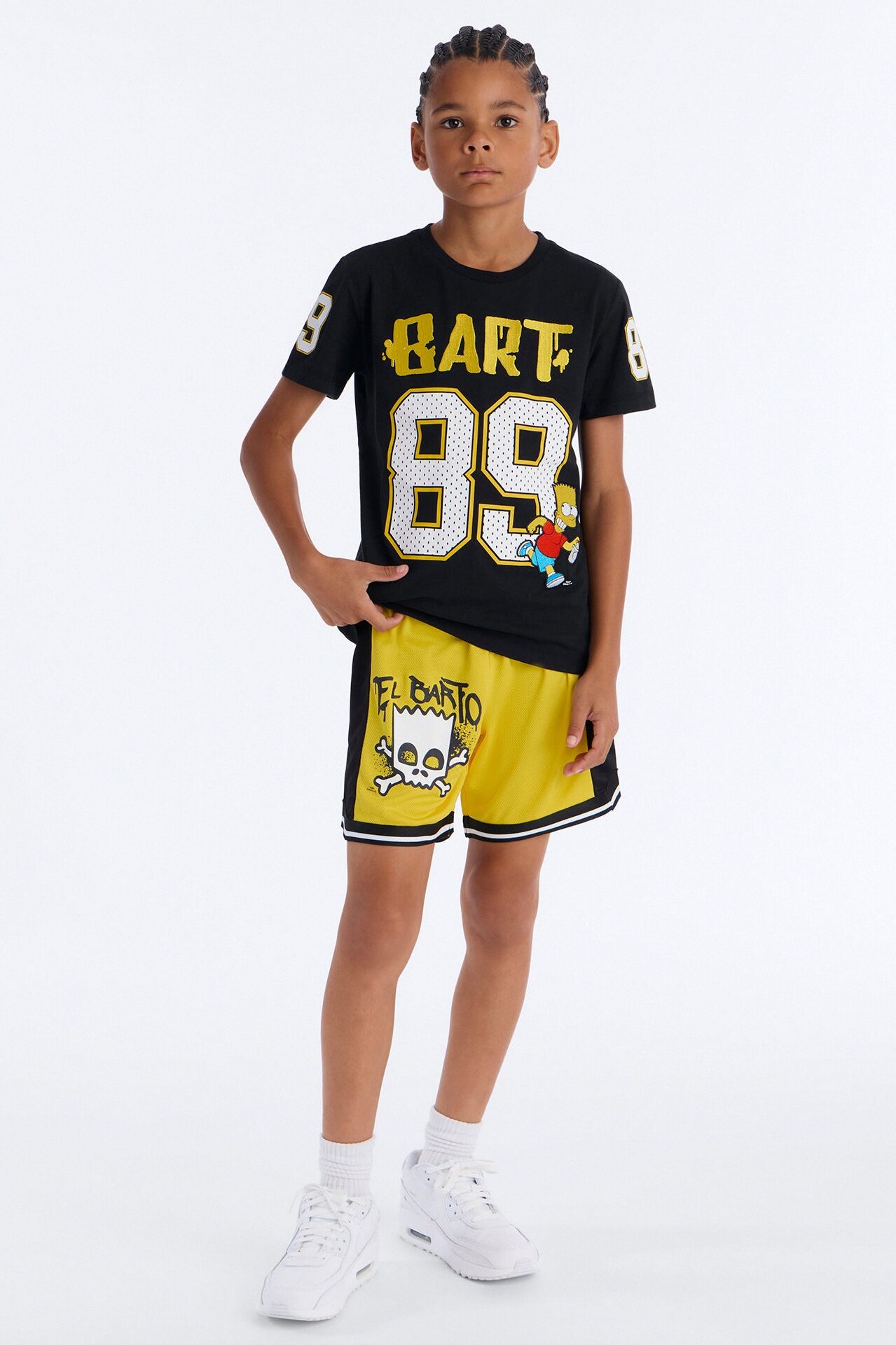 Mini Bart Simpson 89 Jersey And Short Set - Black/Yellow