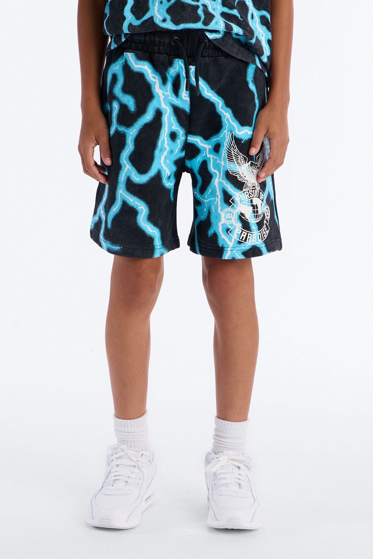 Mini Thunder Bird Sweatshorts - Black