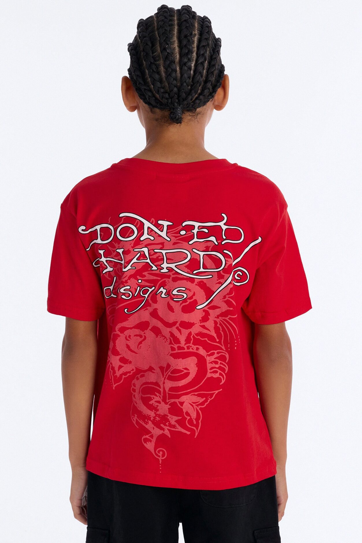Mini Ed Hardy Daring Dragon Front/Back Short Sleeve Tee - Red