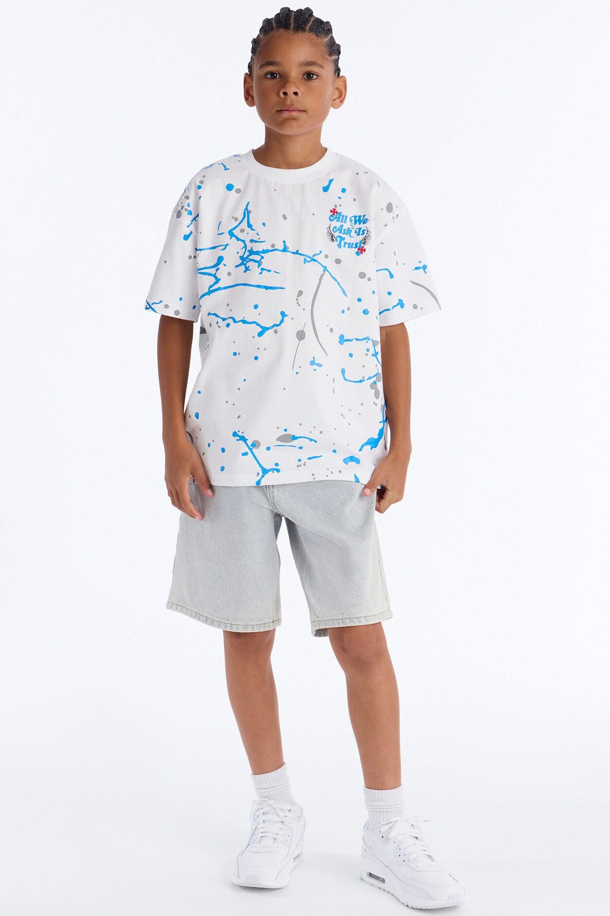 Mini All We Trust Is Money Short Sleeve Tee - White