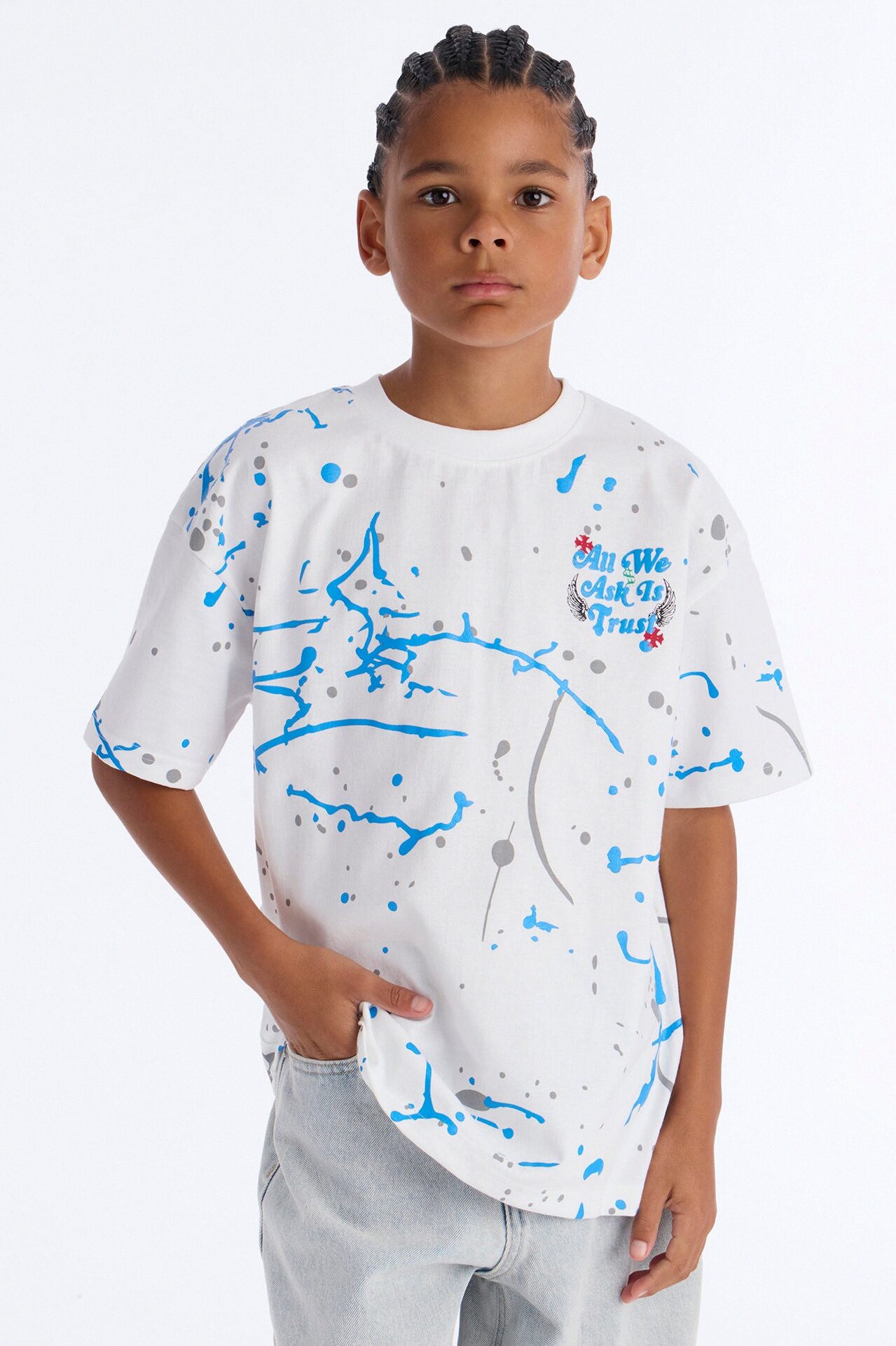 Mini All We Trust Is Money Short Sleeve Tee - White