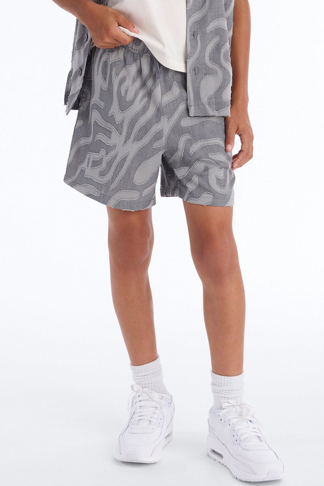 Mini Relaxed Midnight Wave Short - Grey