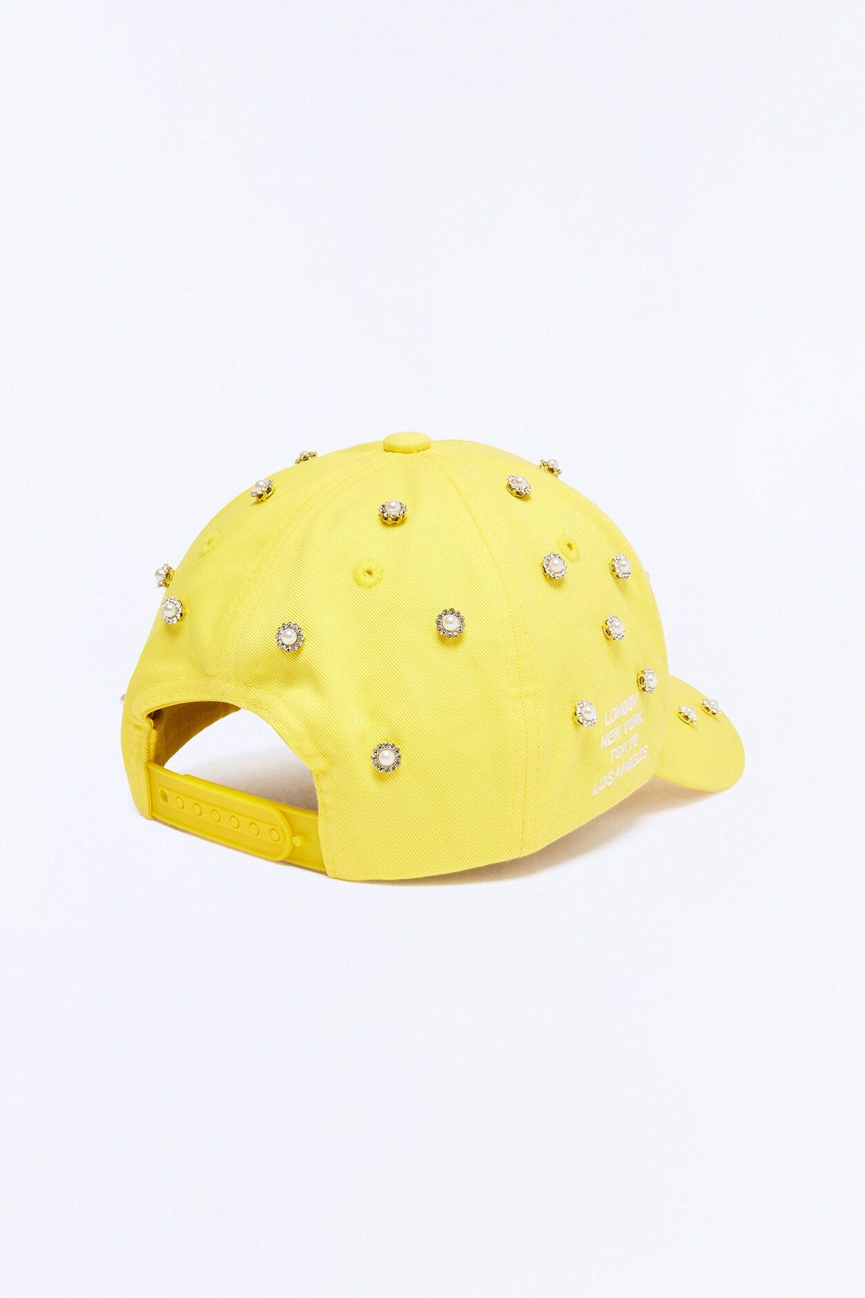 Felt Rhinestone Structured Hat - Yellow