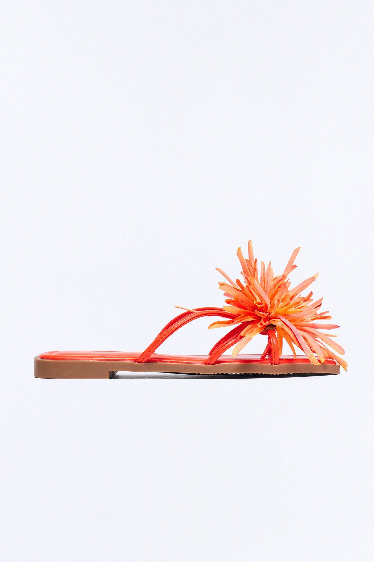 Flora Flip Flop Flat Sandals - Orange