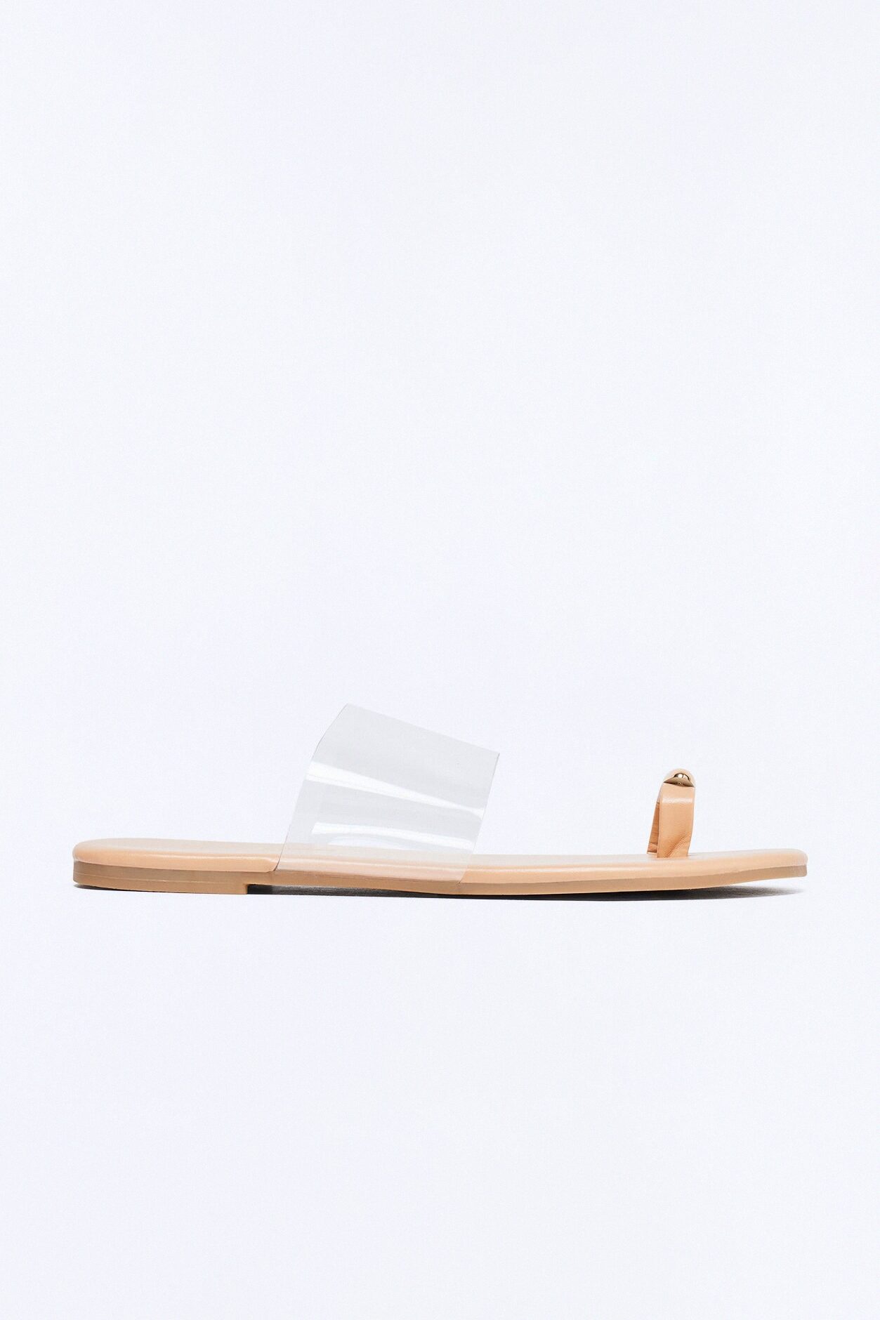 French Polynesia Hardware Toe Ring Sandals - Clear/Nude