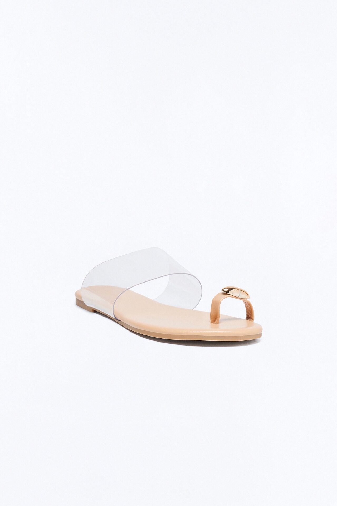 French Polynesia Hardware Toe Ring Sandals - Clear/Nude