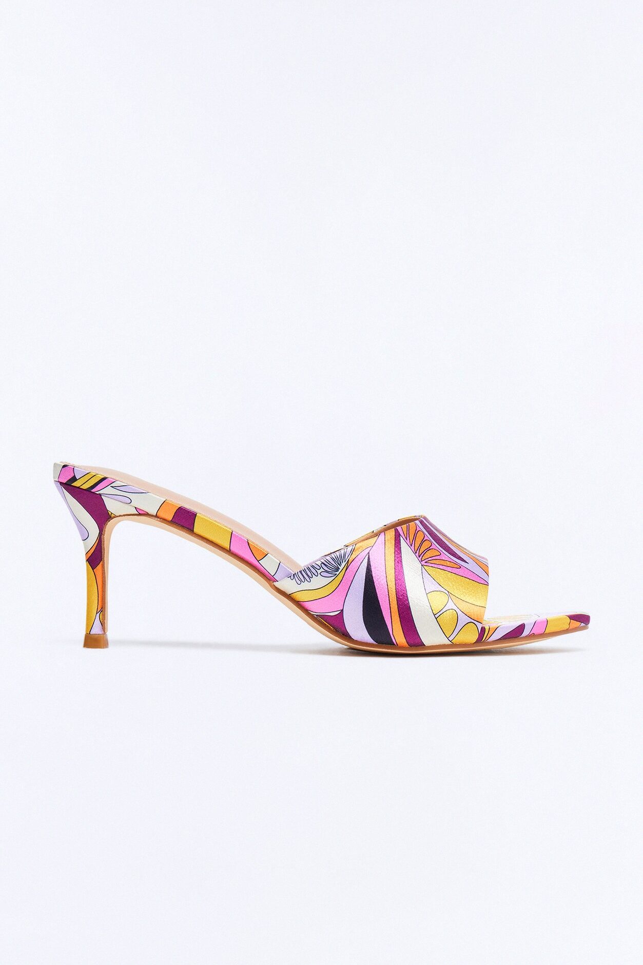 Moxi Abstract Print Heels - Orange/combo