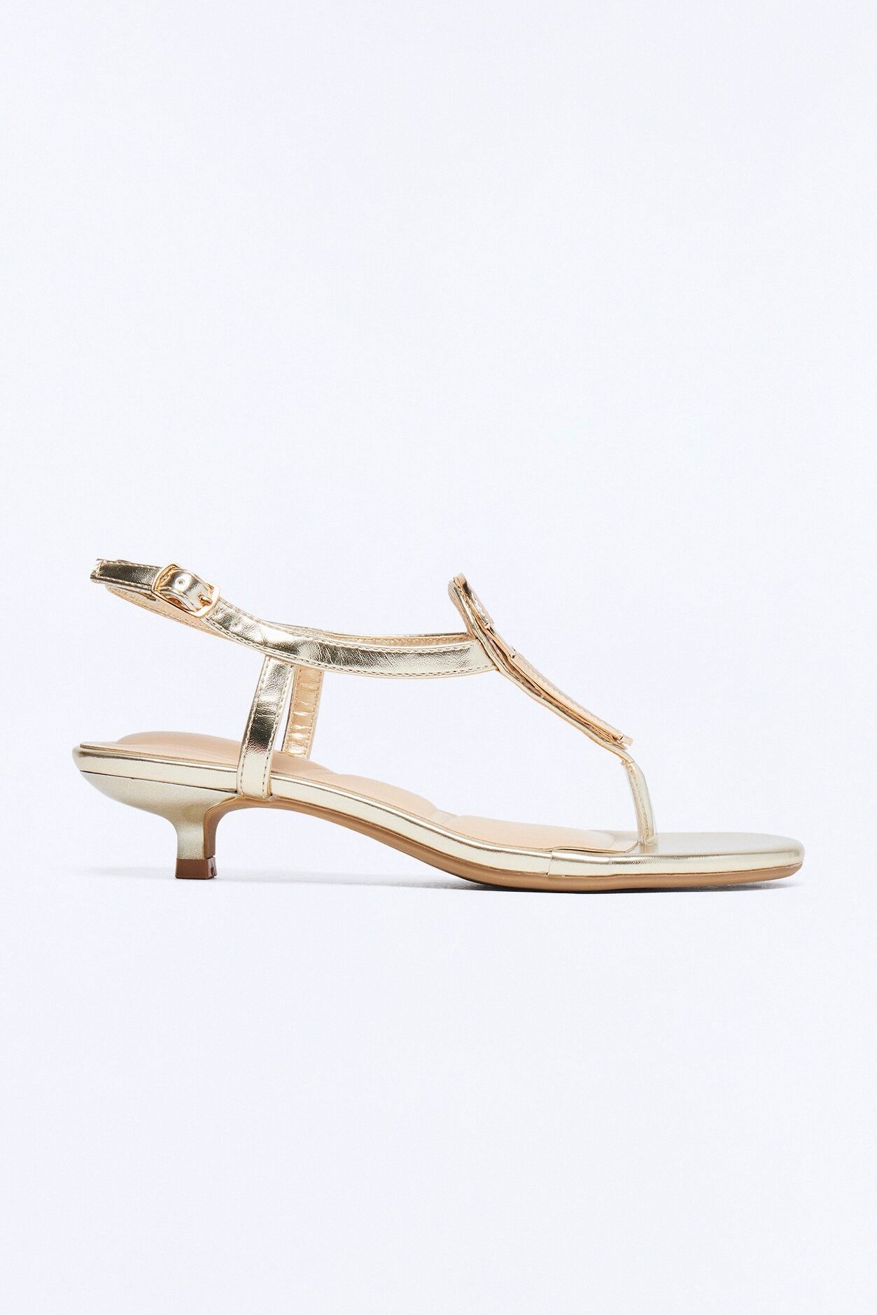 Trent Hardware Kitten Heels - Gold