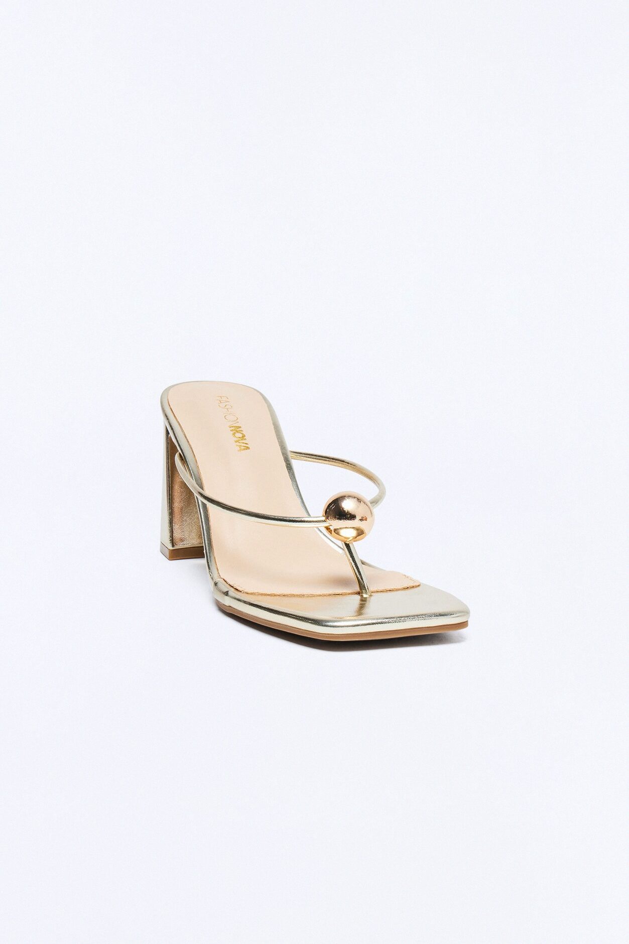 Venetian Hardware Thong Heels - Gold