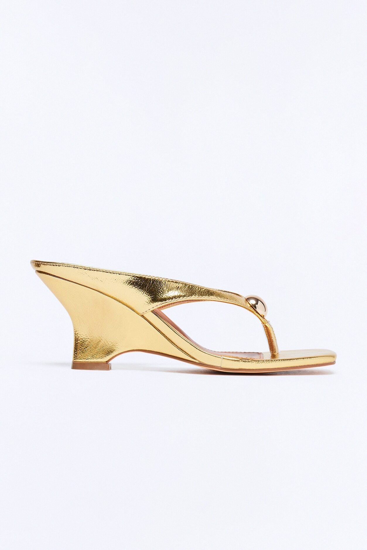 Nerida Thong Wedges - Gold
