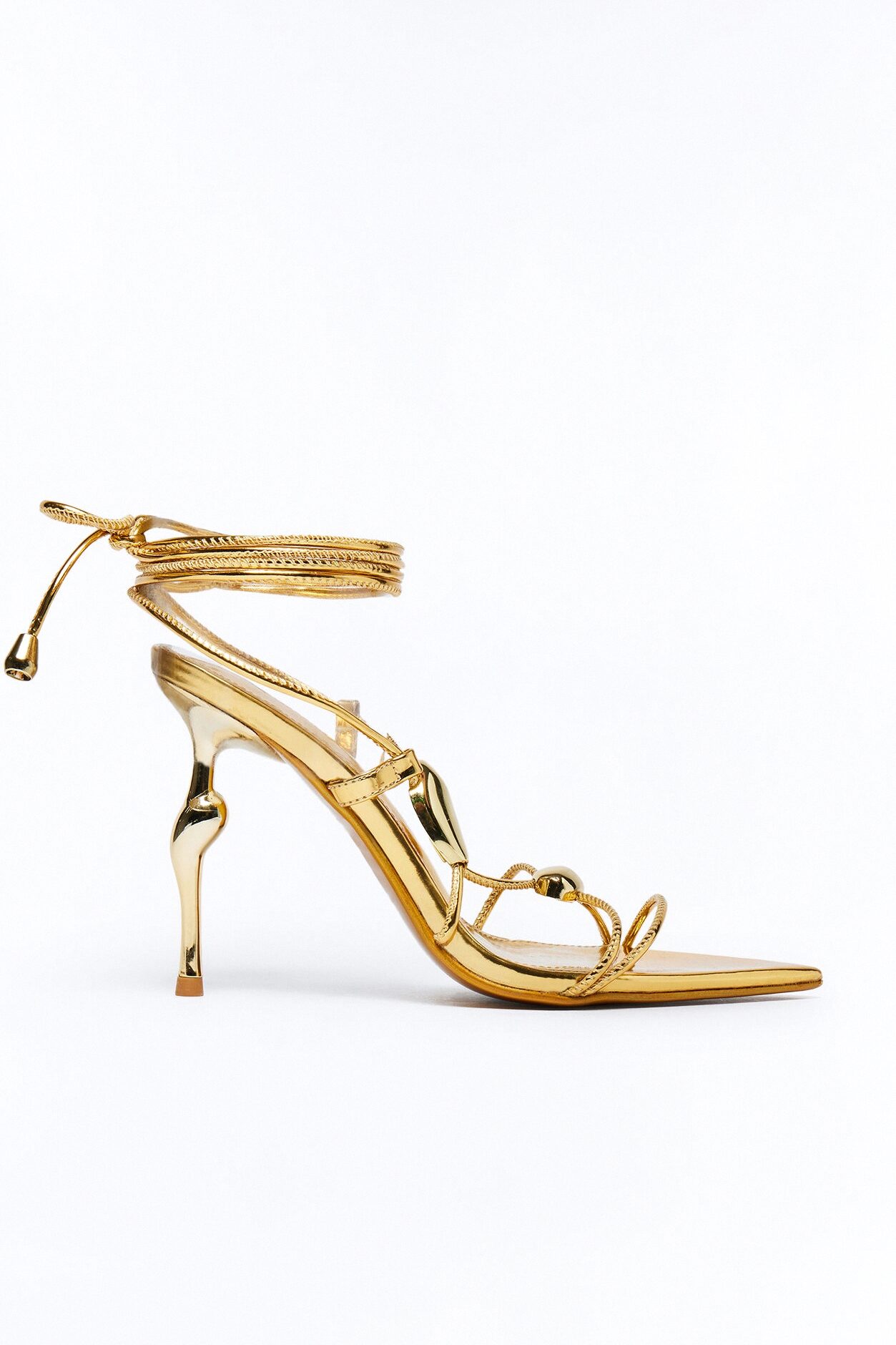 Adella Wrap Up Heels - Gold