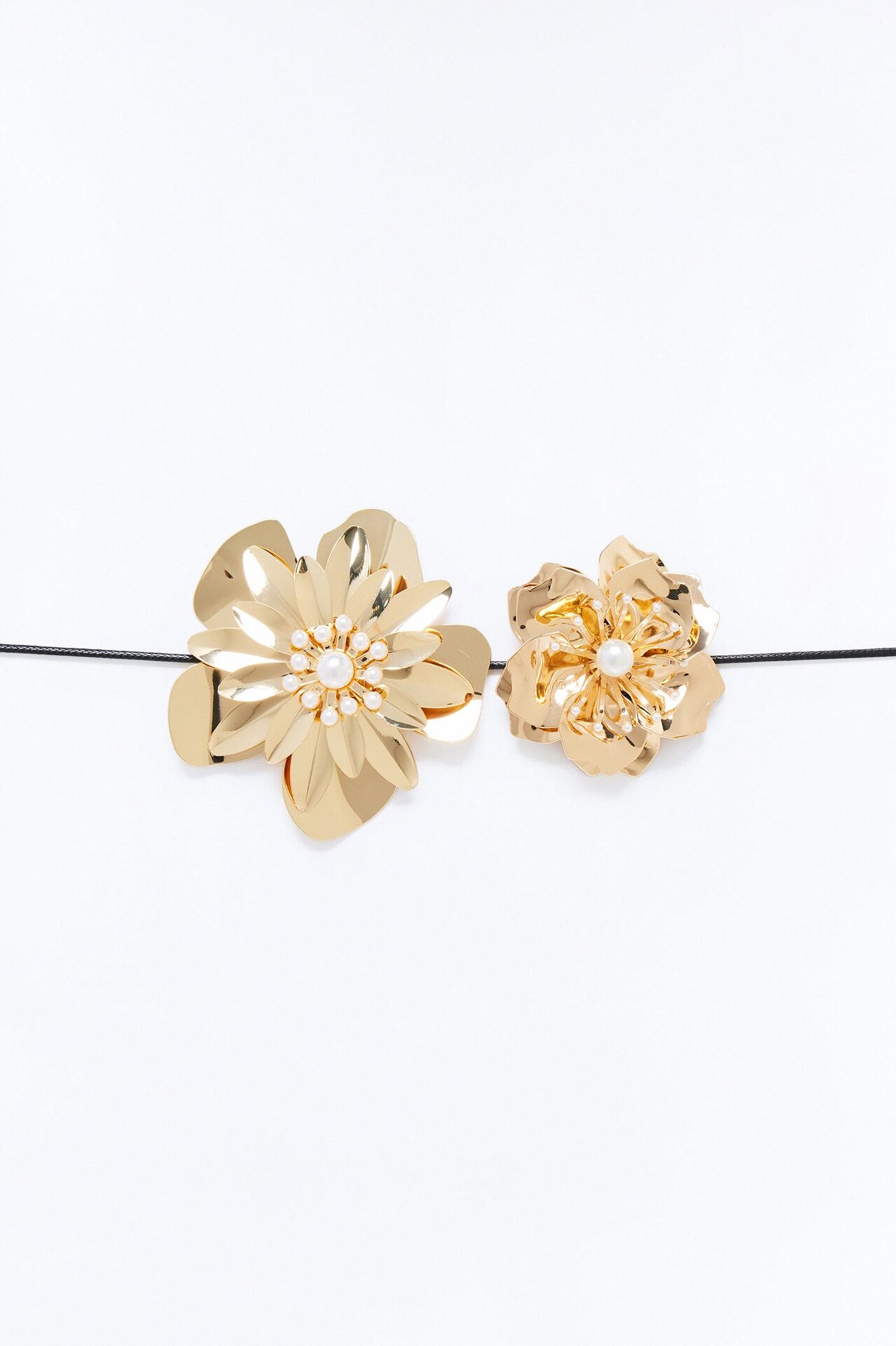 Wildflower Choker Necklace - Gold/Black