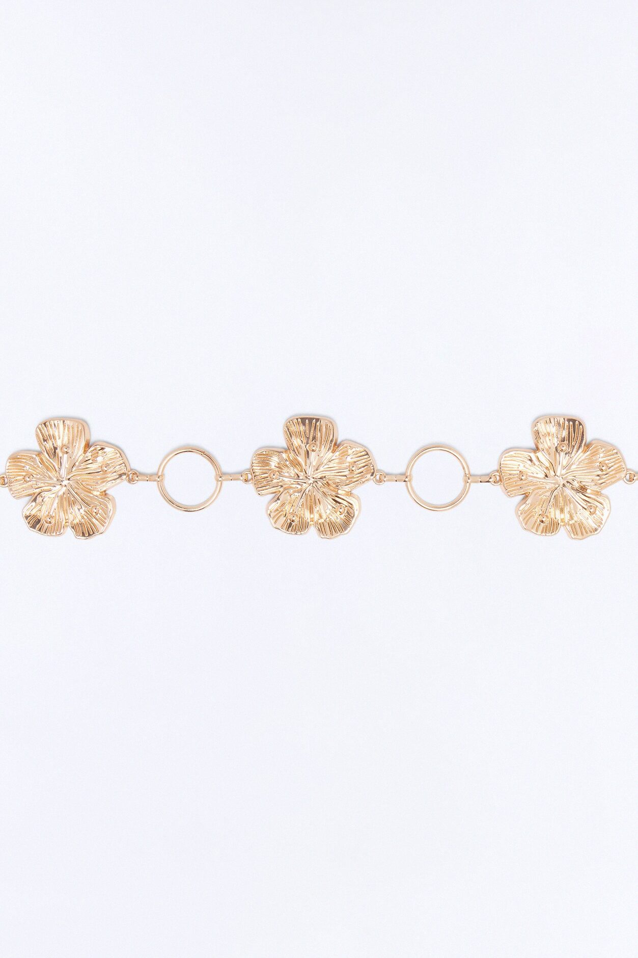 Let It Bloom Floral Chain Belt - Gold