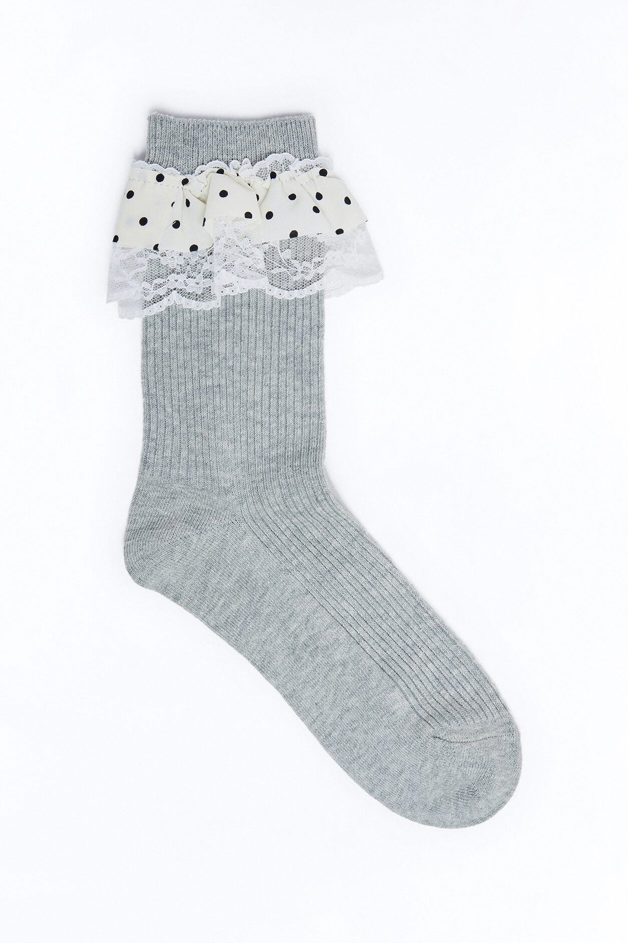 Flirting Season Crew Socks - Grey