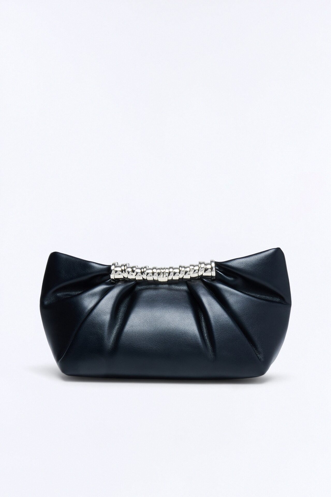 Cece Faux Leather Hardware Clutch - Black