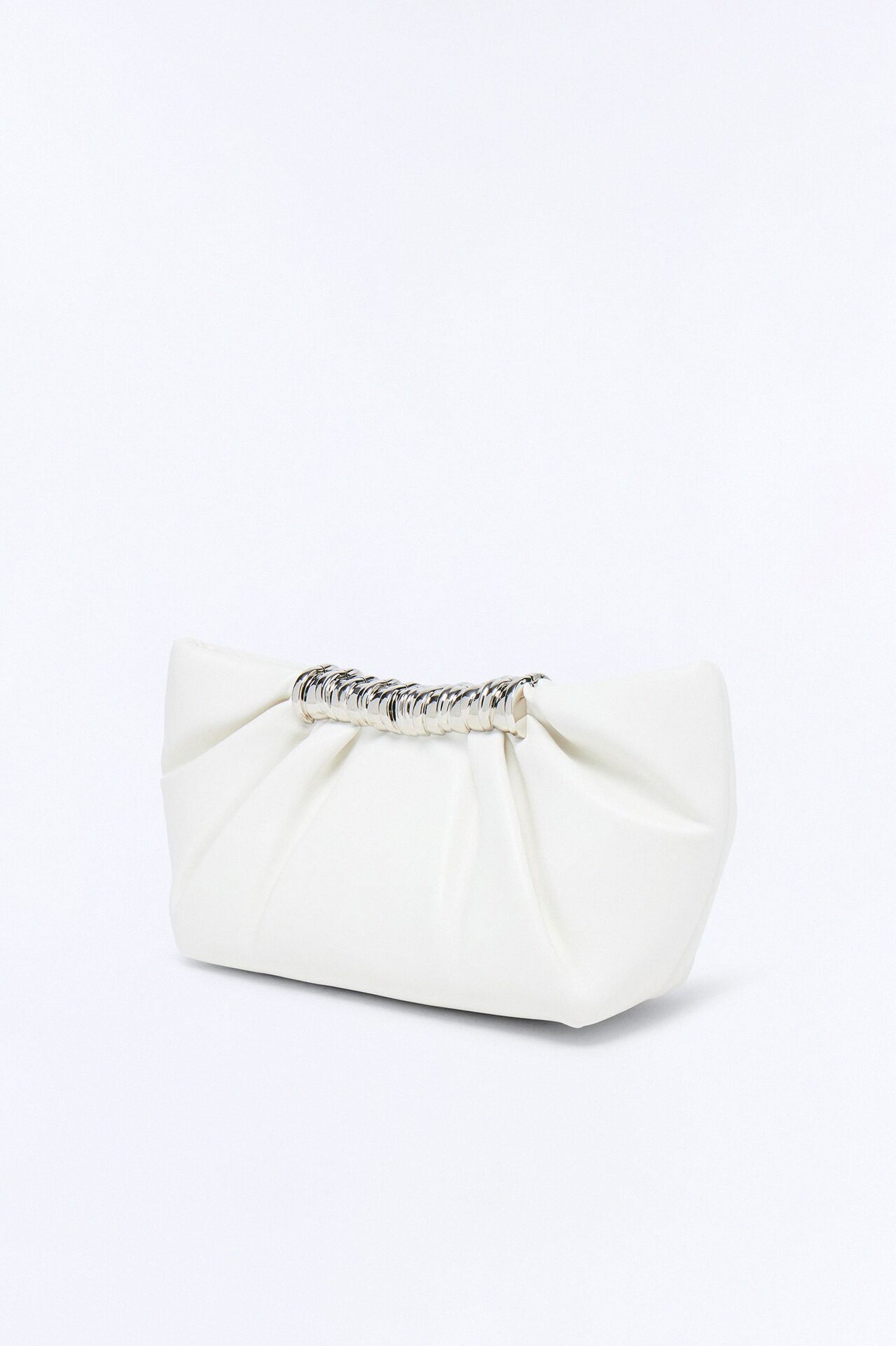 Cece Faux Leather Hardware Clutch - Cream