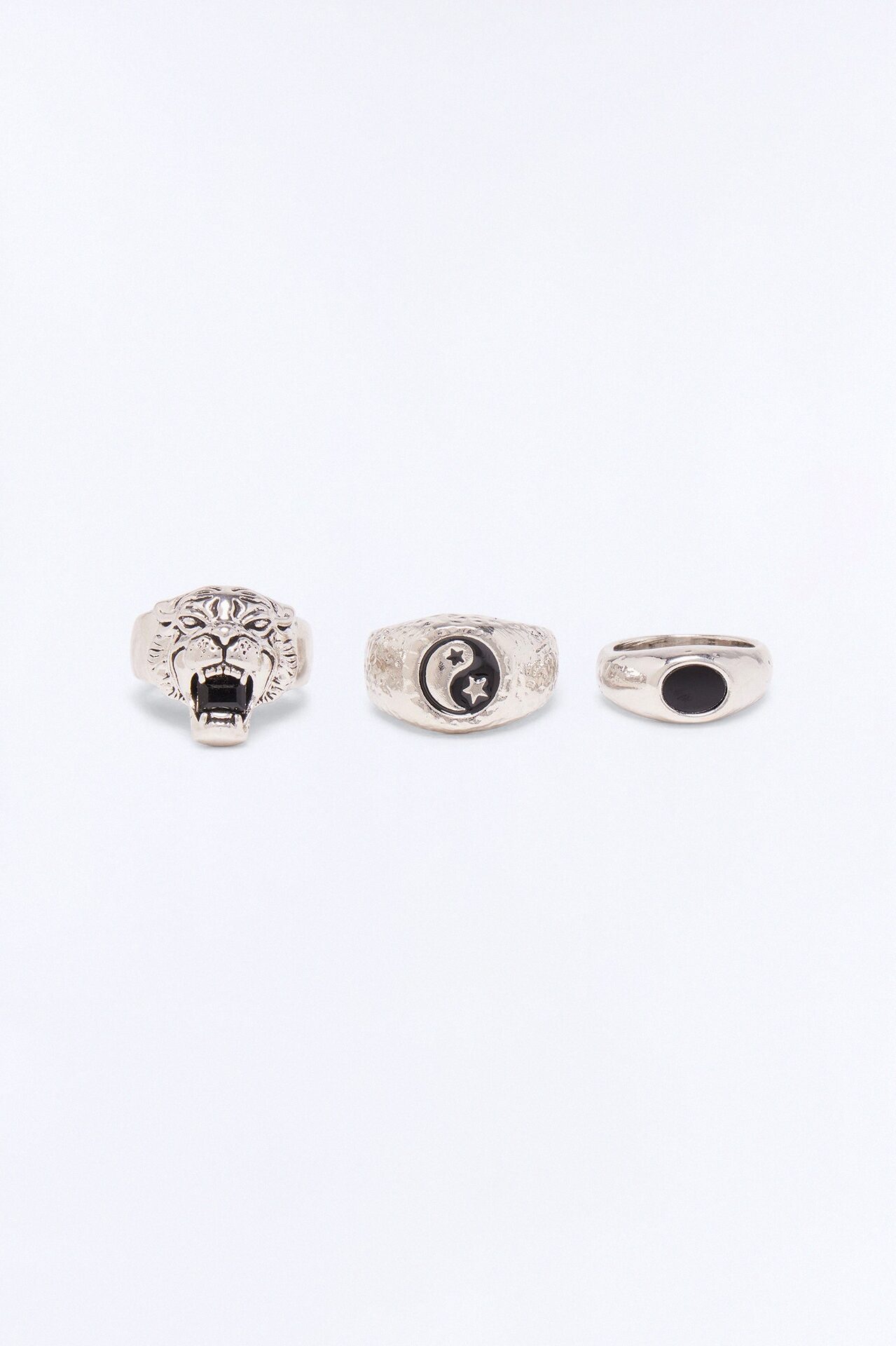 Shadow Beast Multi Size Ring Set - Silver