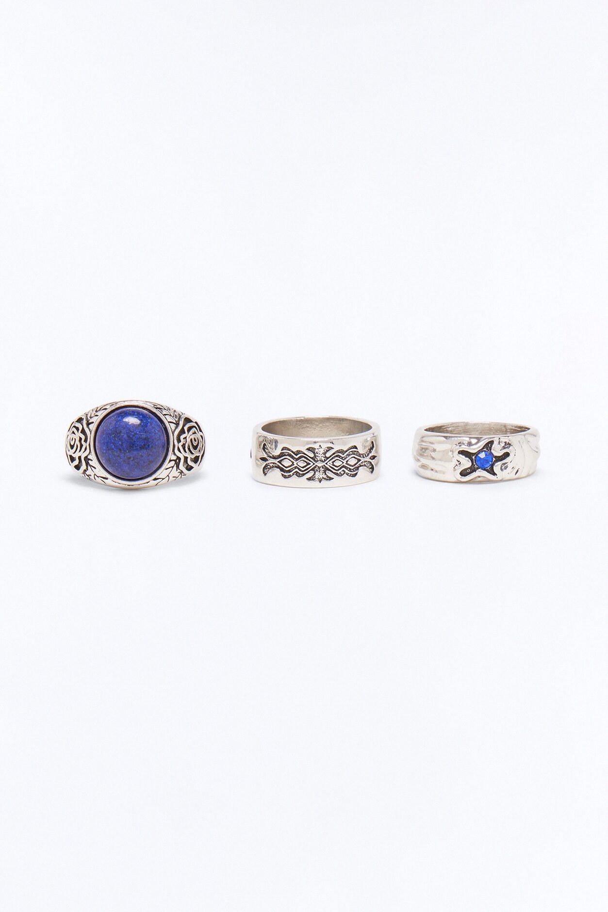 Wistful Night Multi Size Ring Set - Silver
