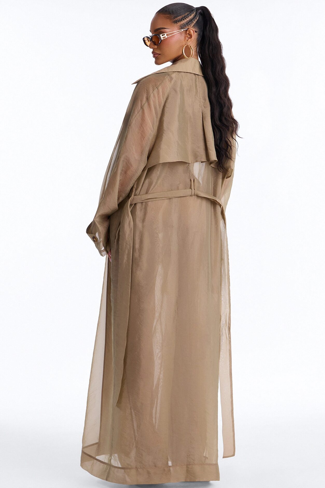 Celine Organza Trench Coat - Olive