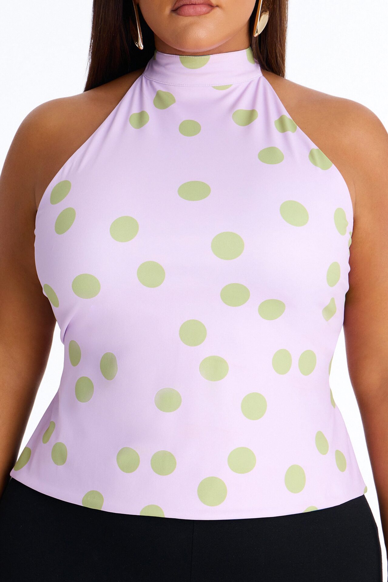 Chloe Reversible Polka Dot Halter Top - Pink/combo