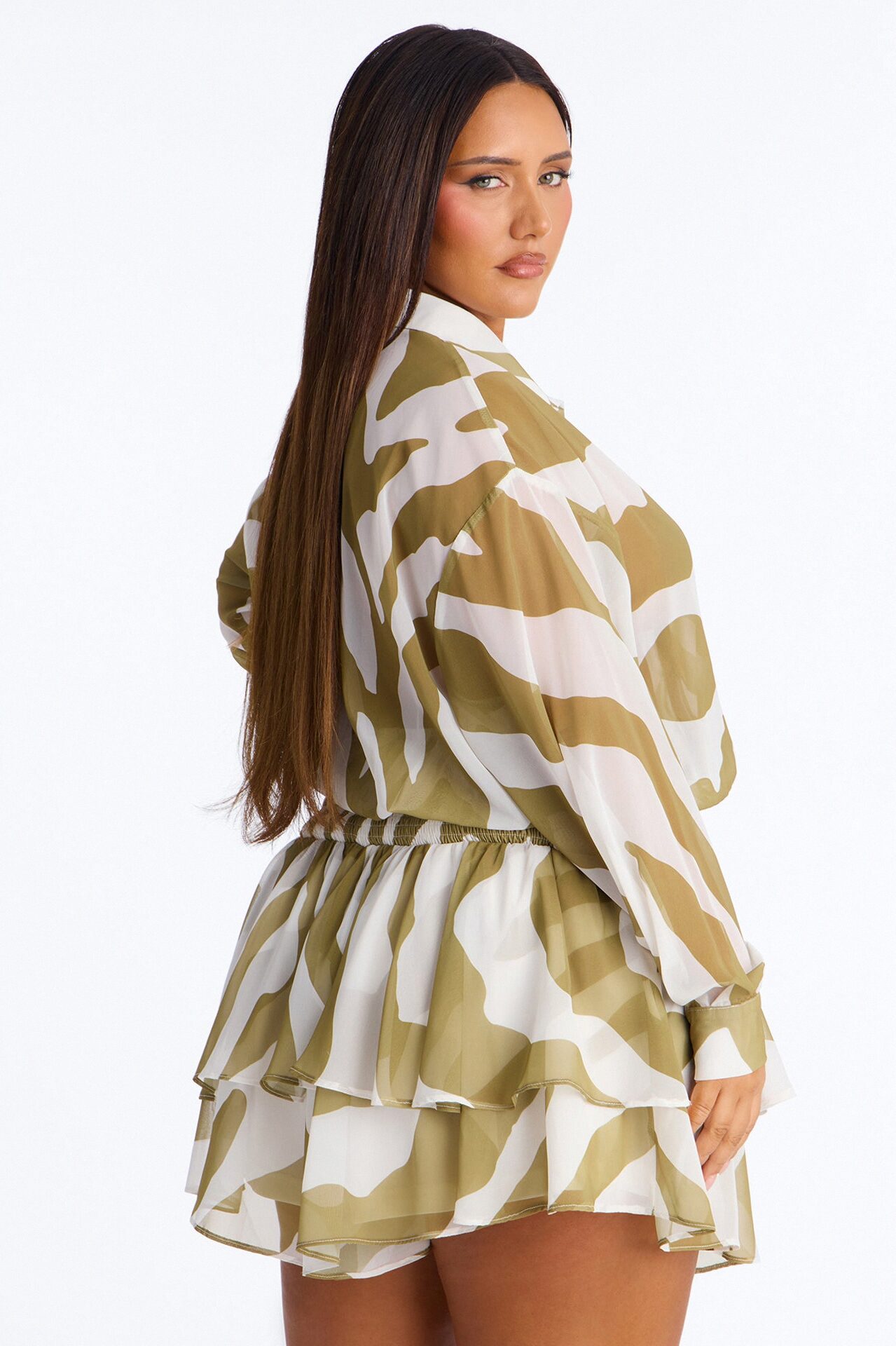 Celine Chiffon Collar Romper - Sage