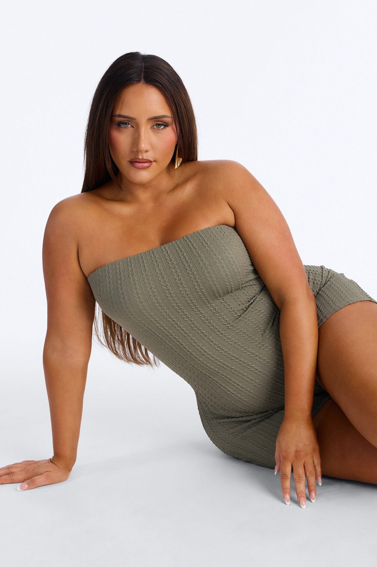 Marissa Cable Knit Micro Romper - Olive