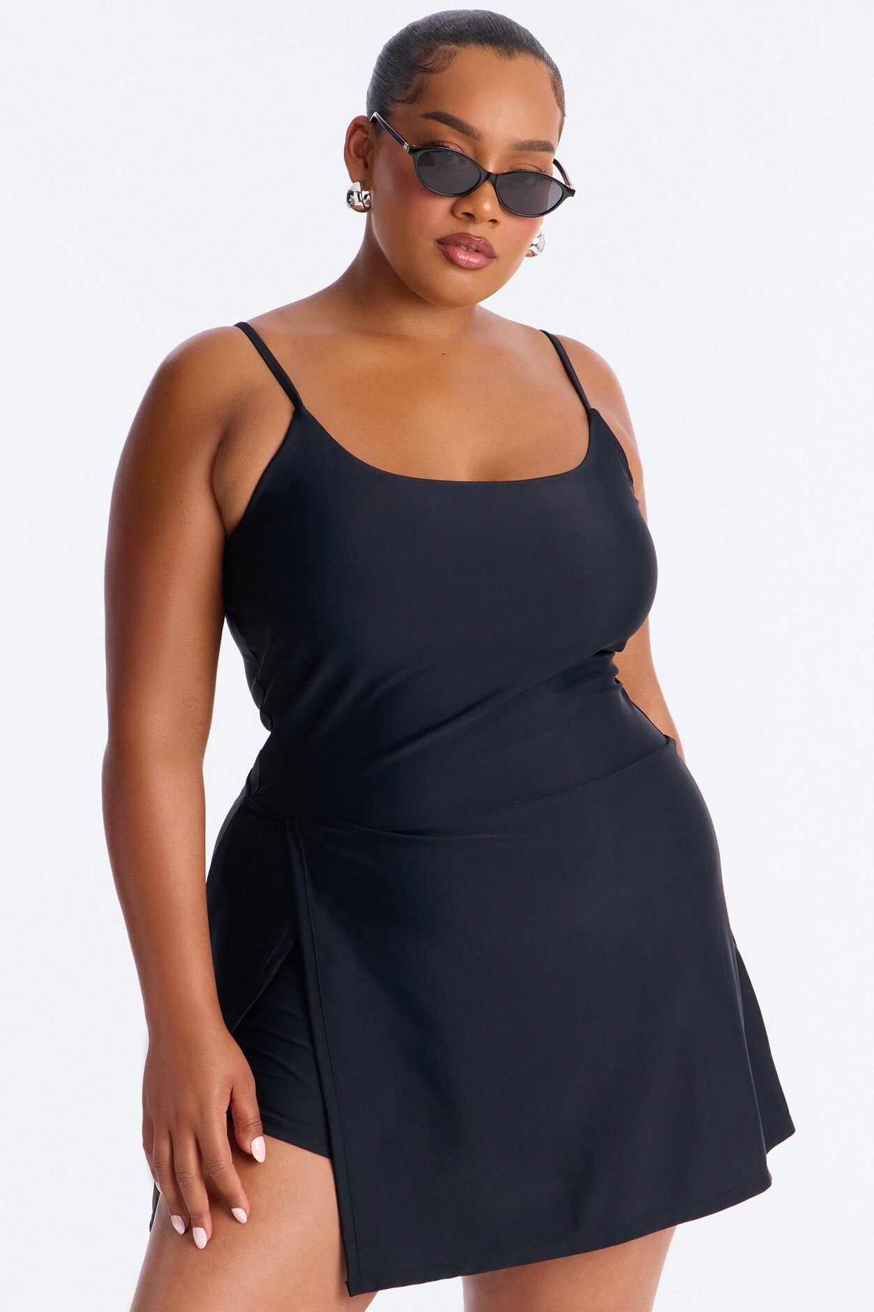 Layla 1 Piece Swimsuit Dress - Black
