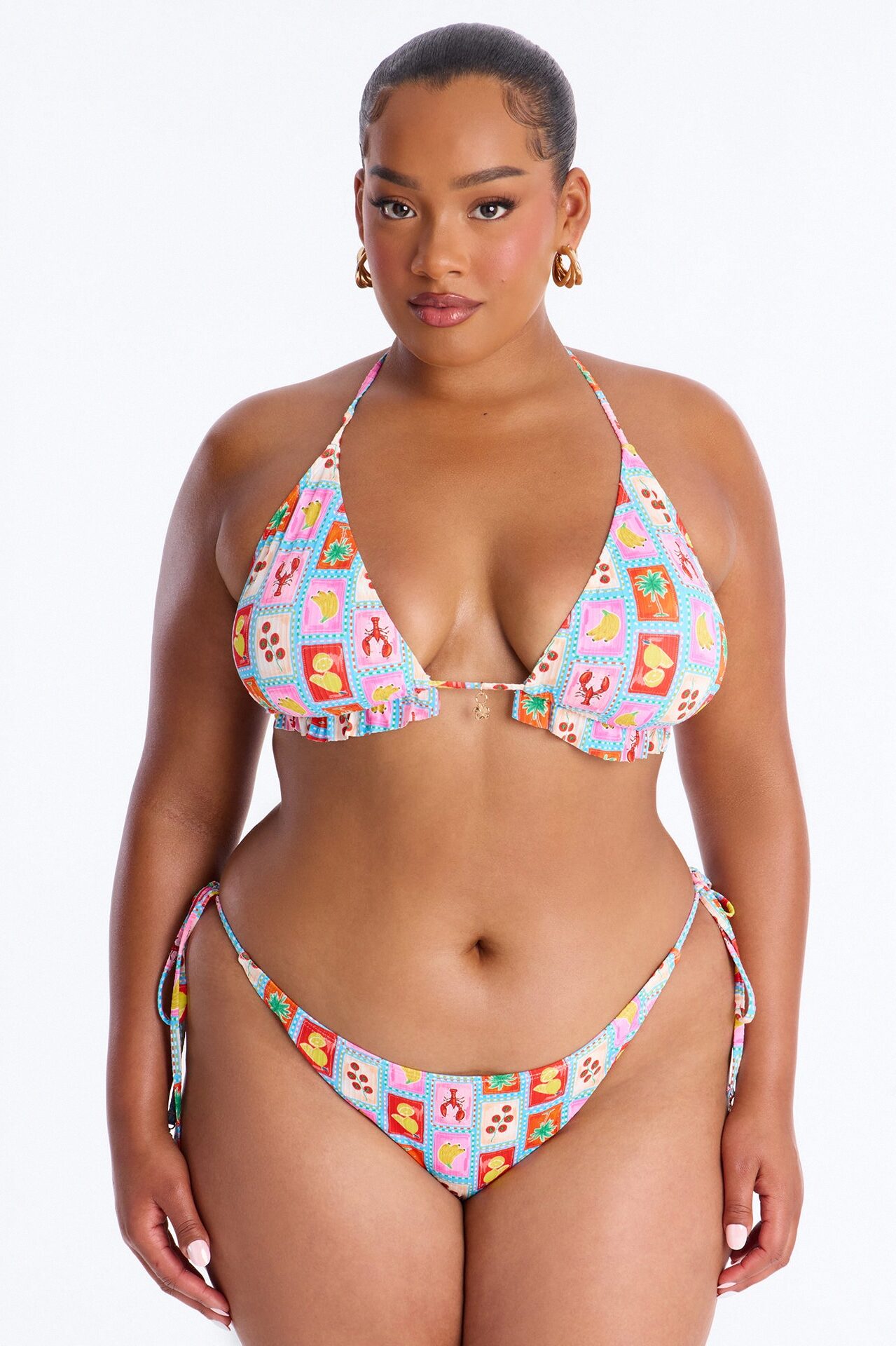 Peachy Keen 3 Piece Bikini & Mini Skirt Set - Pink/combo