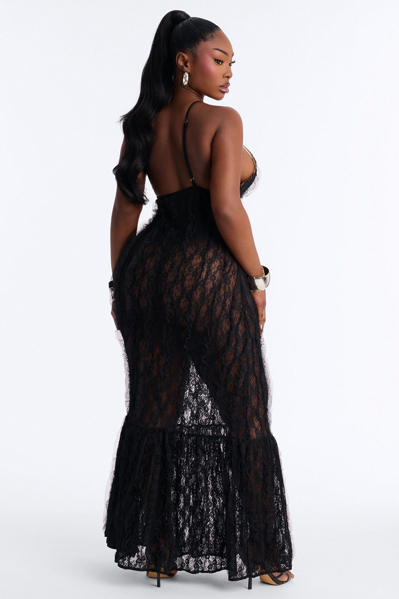 Belinda Lace Maxi Dress - Black
