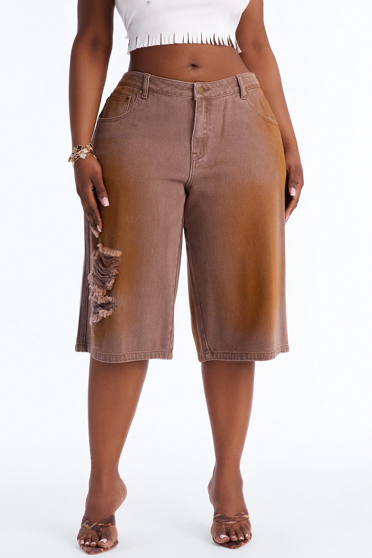 Can't Be Saved Washed Twill Bermuda Short - Brown