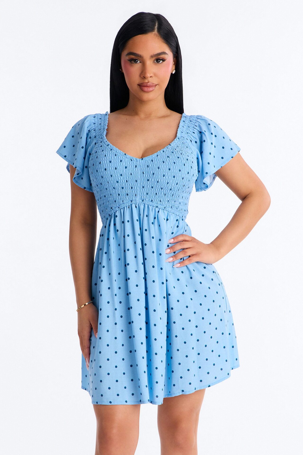 Flower Child Floral Mini Dress - Blue/combo
