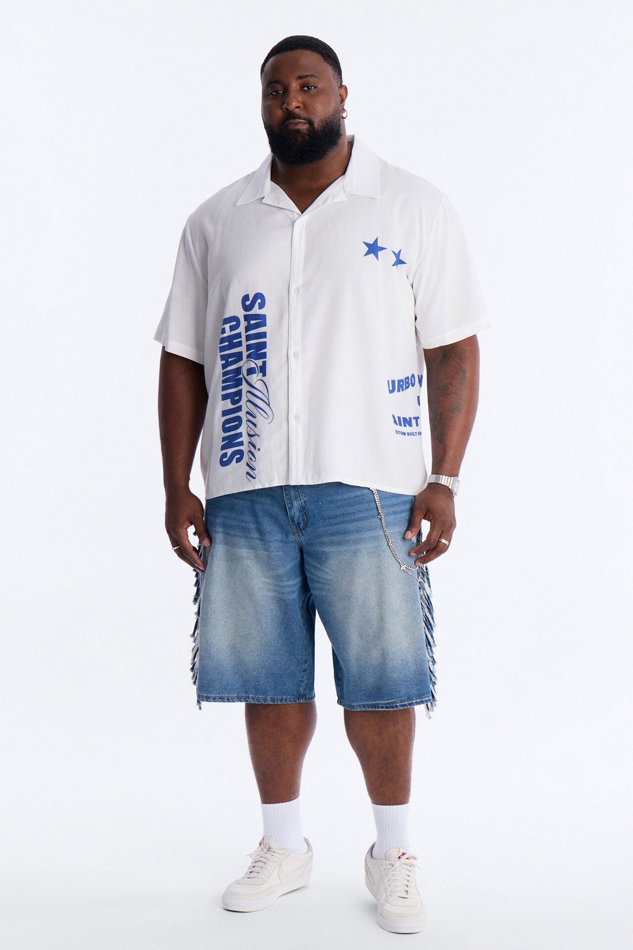 Saint Illusion Button Up Shirt - White