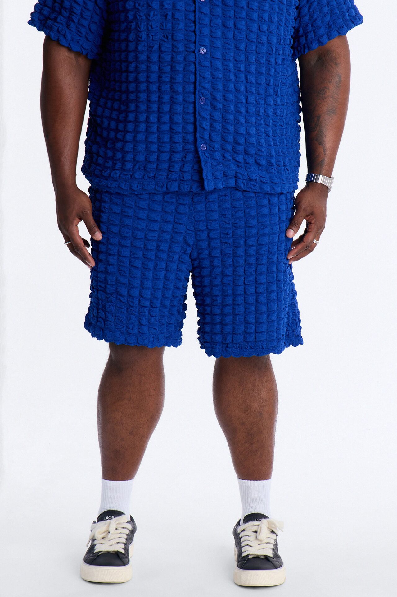 Relaxed Effervesce Textured Short - Blue