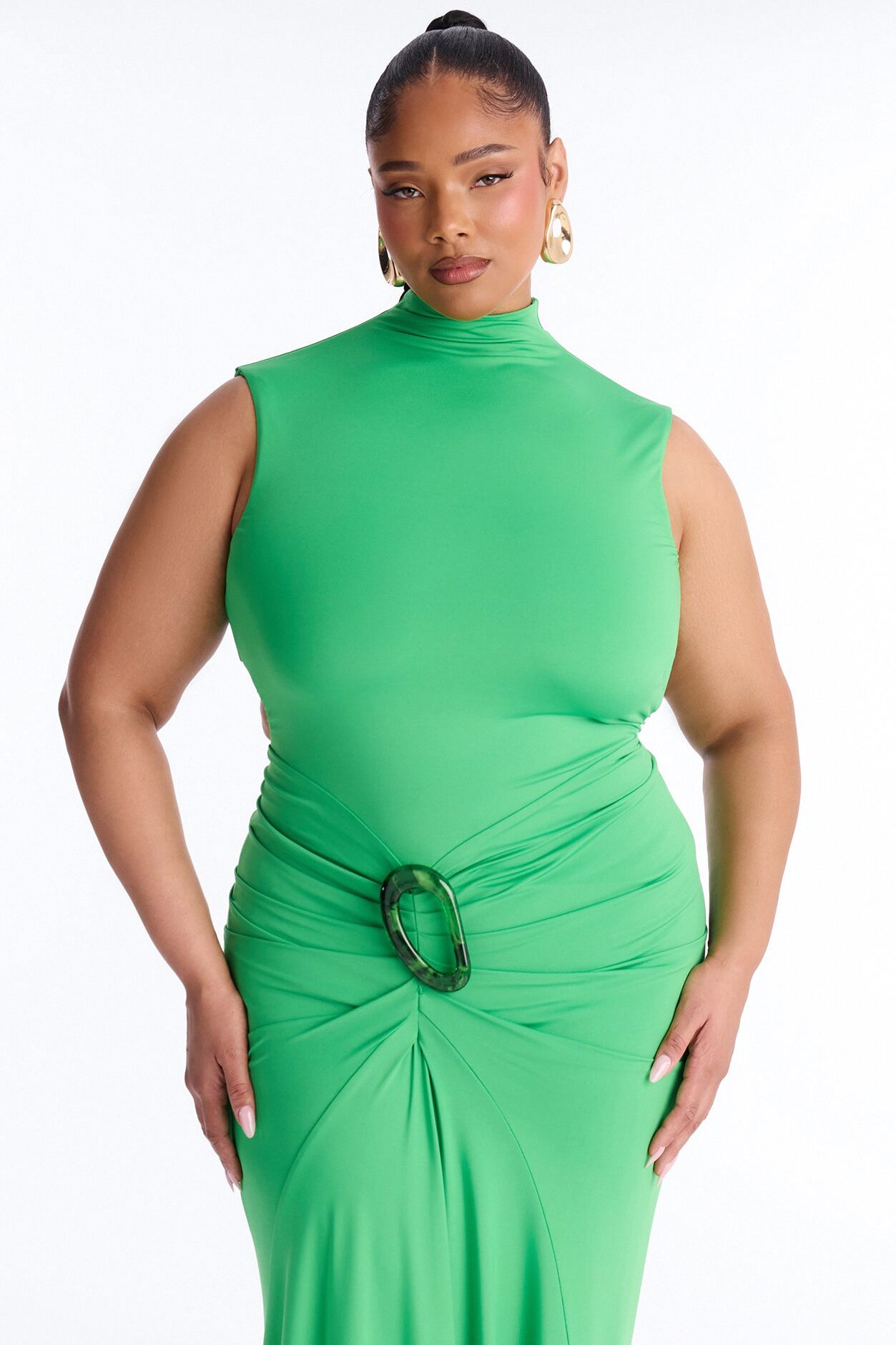 Heat Chic Hardware Maxi Dress - Kelly Green