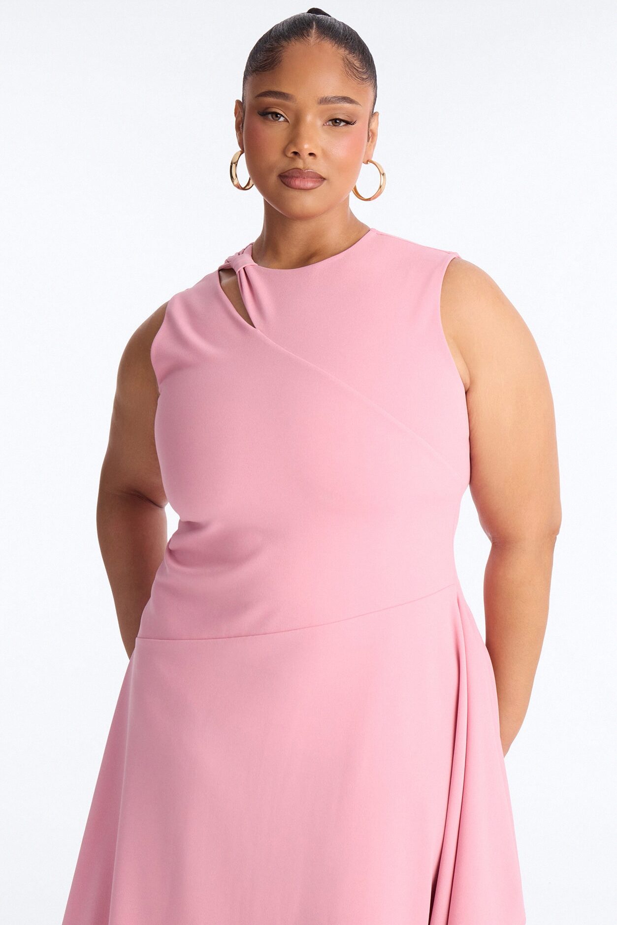 Ninna Asymmetrical Midi Dress - Blush