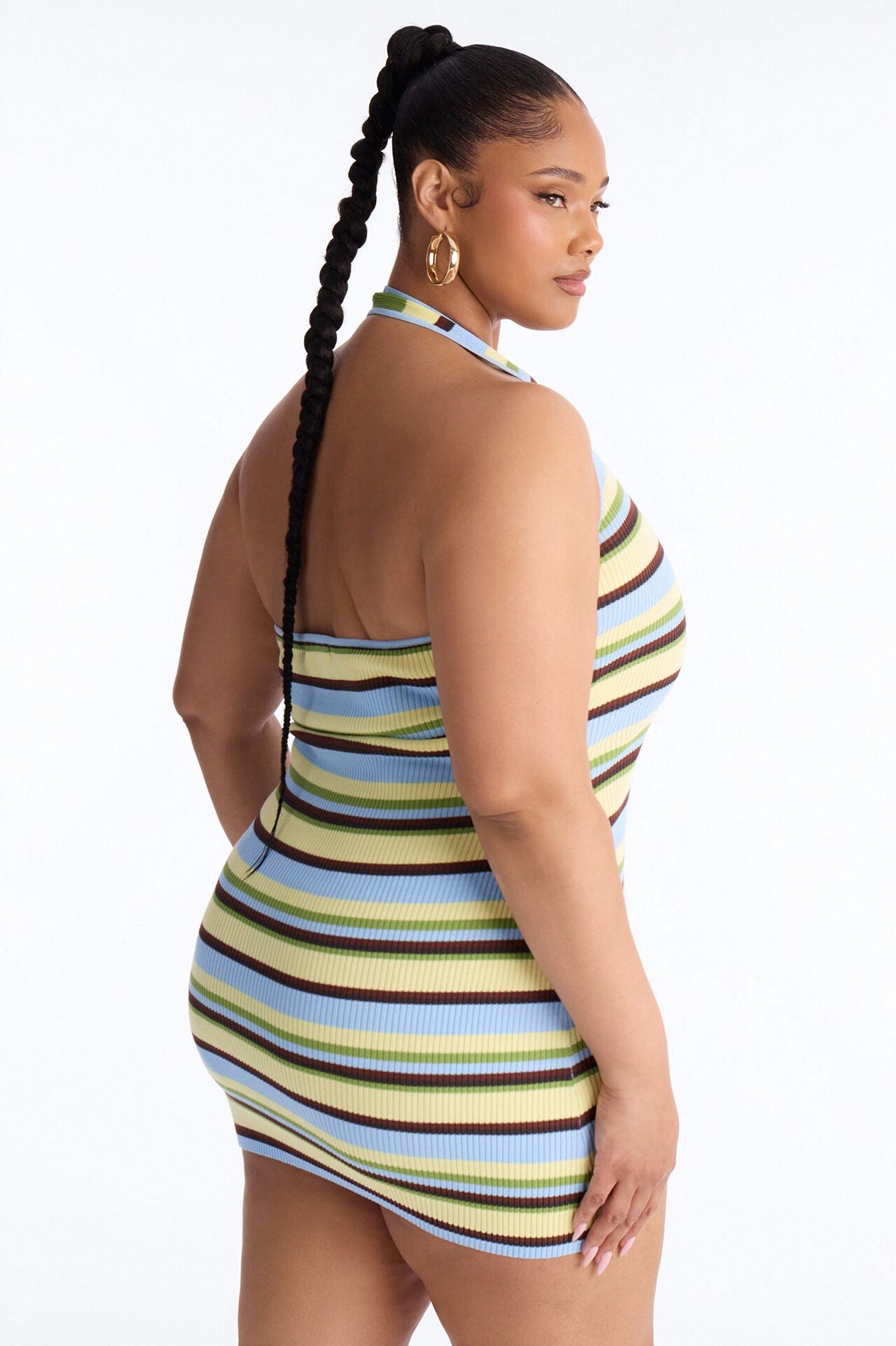 Jada Striped Sweater Mini Dress - Blue/combo