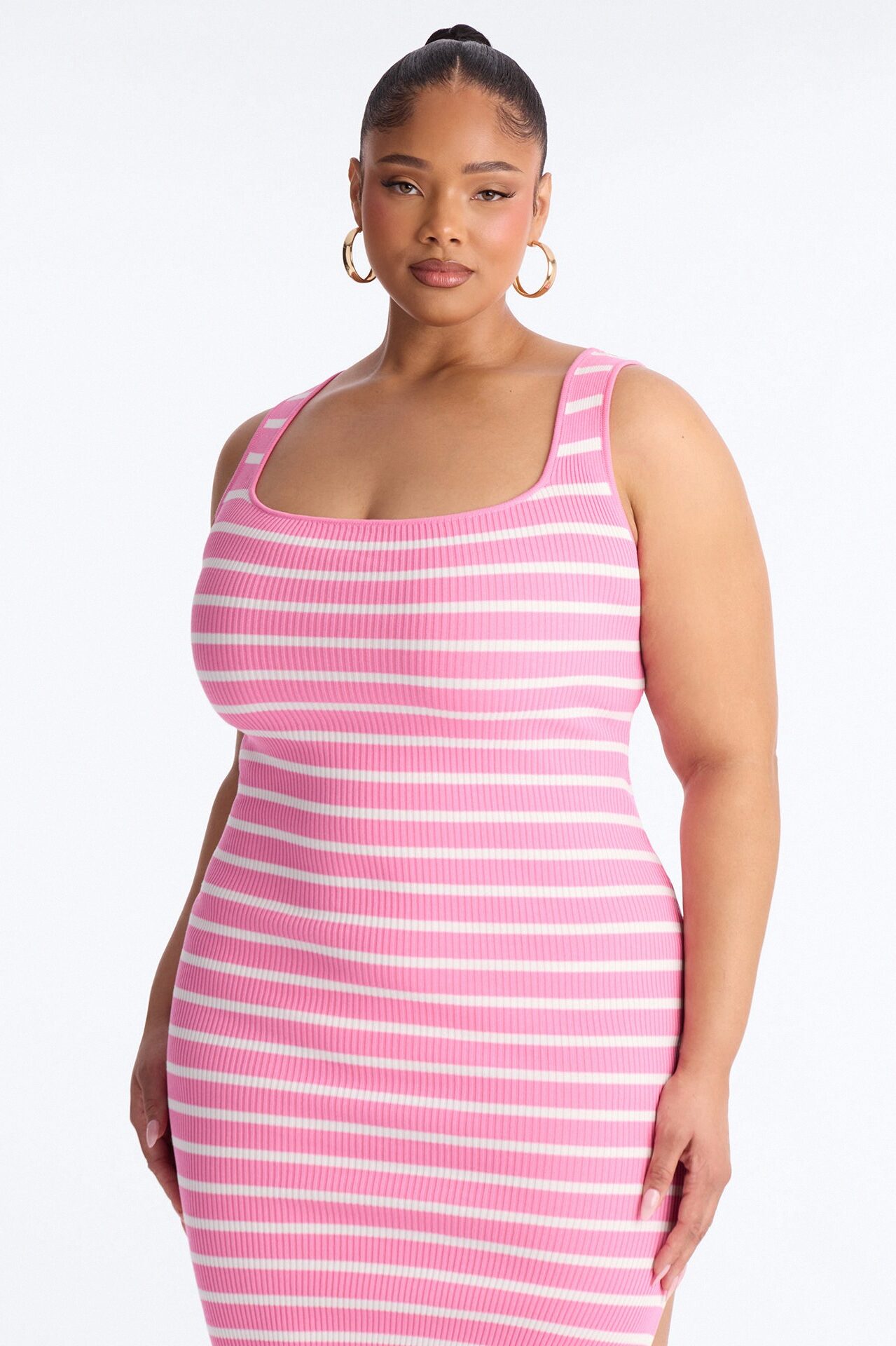 Astrid Striped Sweater Midi Dress - Pink/combo