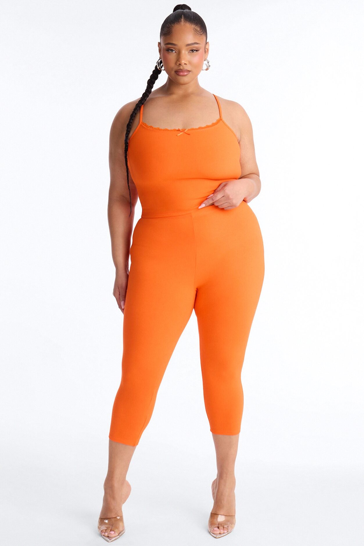 Stirling Snatched Capri Pant Set - Orange