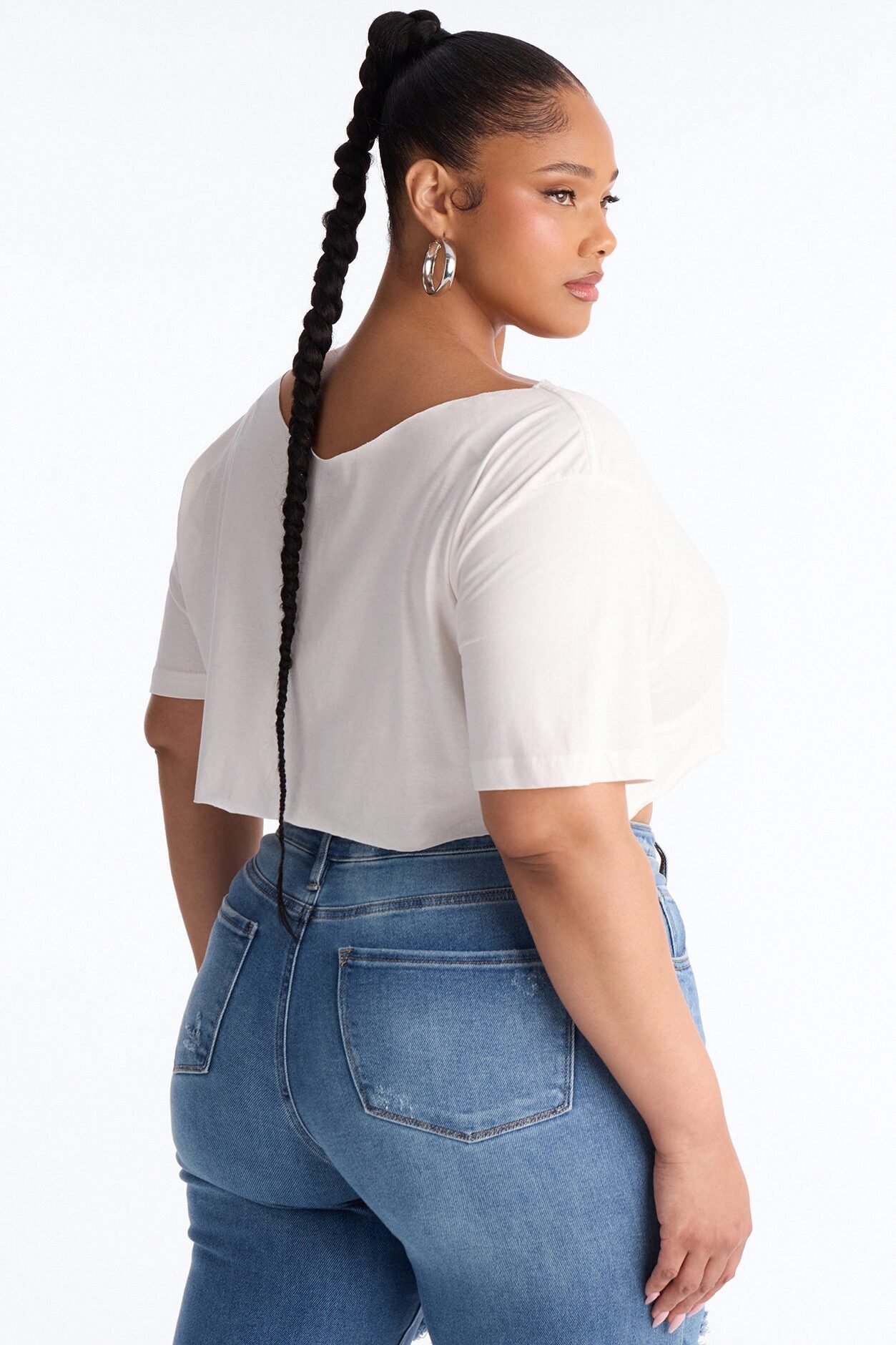 Bronco Off Shoulder Tee - Cream