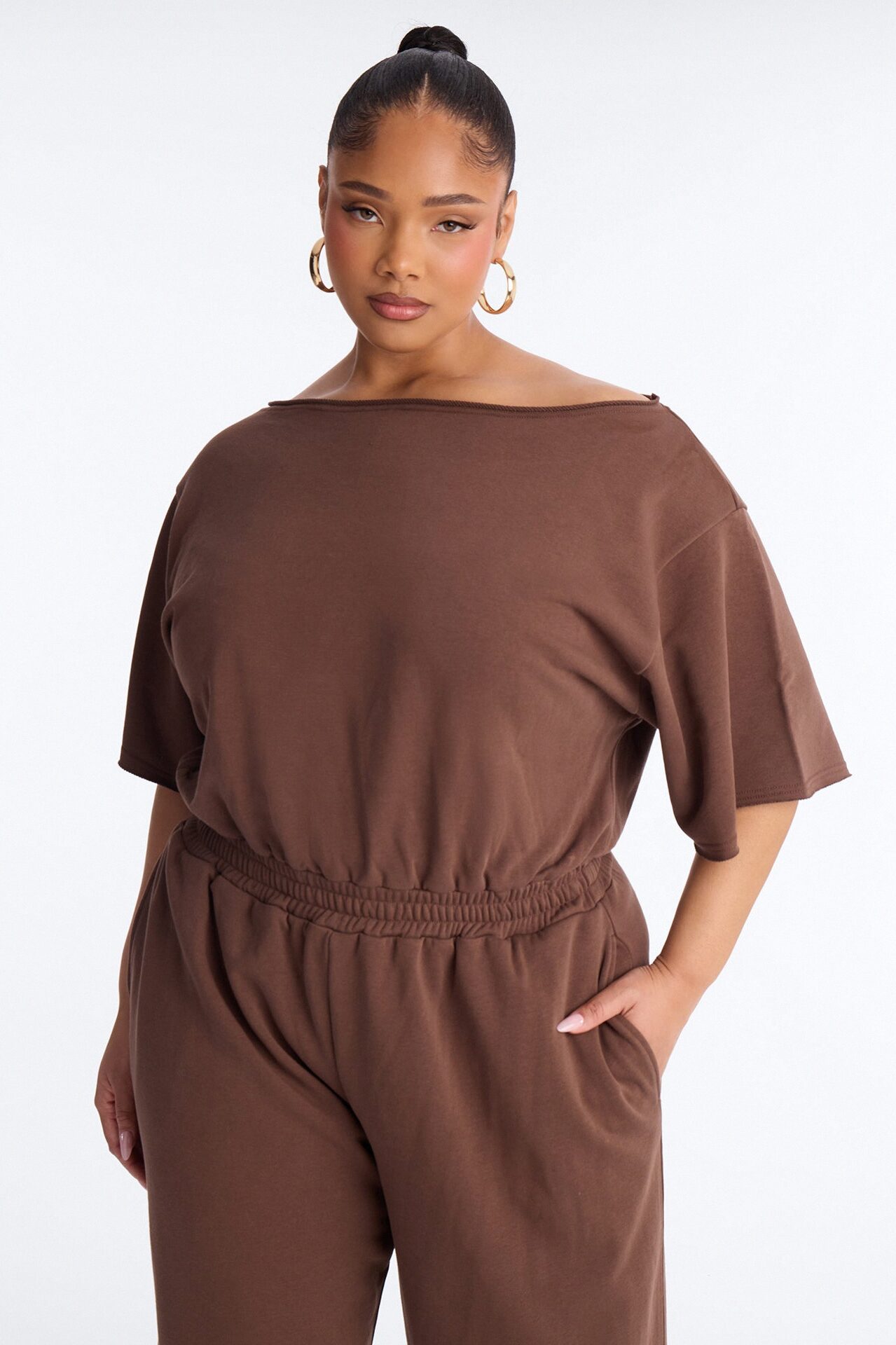 Sunday Lounge Wide Leg Jumpsuit - Chocolate