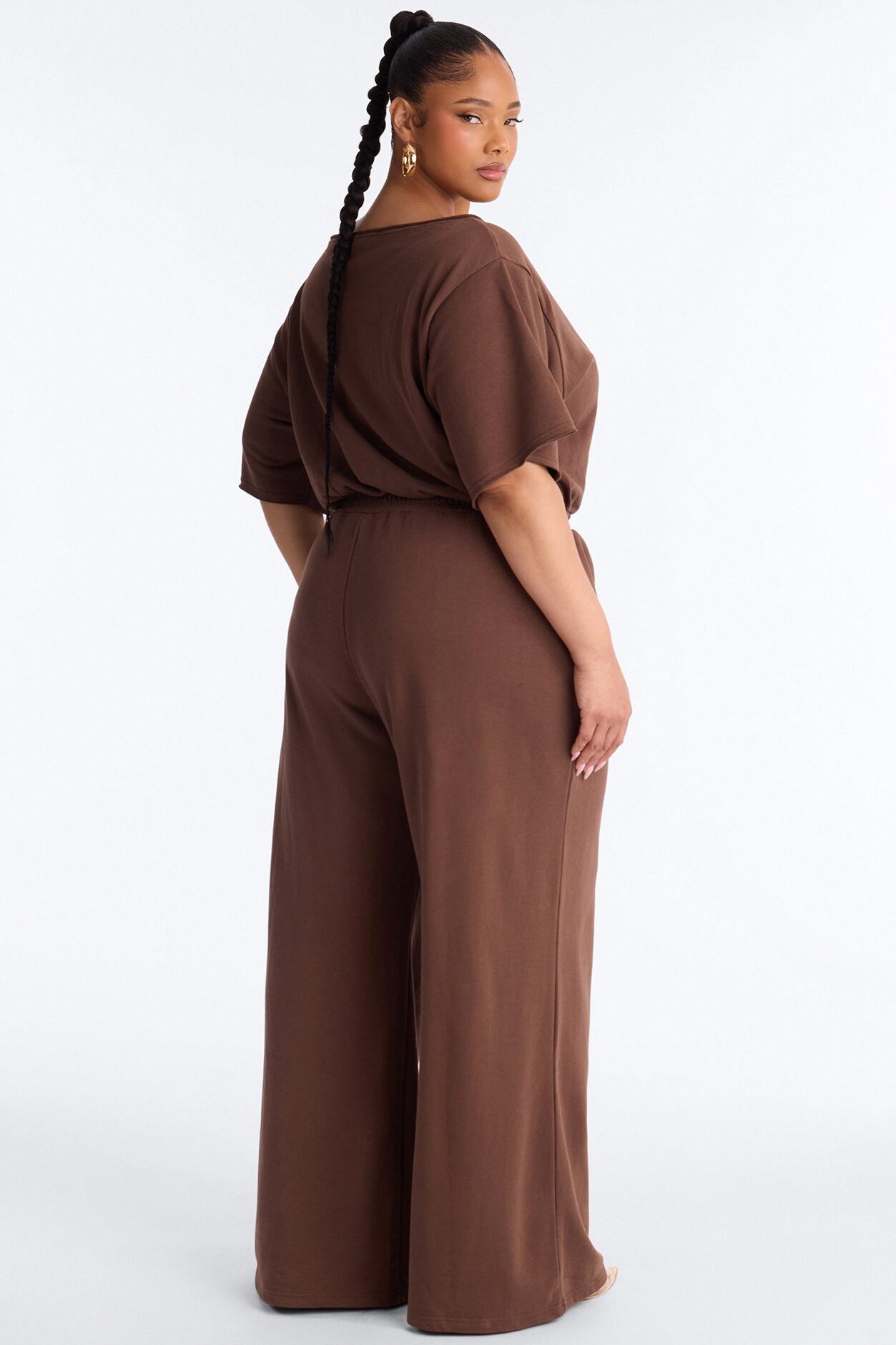 Sunday Lounge Wide Leg Jumpsuit - Chocolate