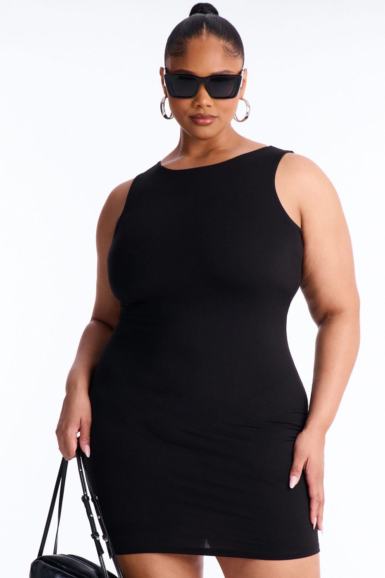 Hanna Double Lined Mini Dress - Black