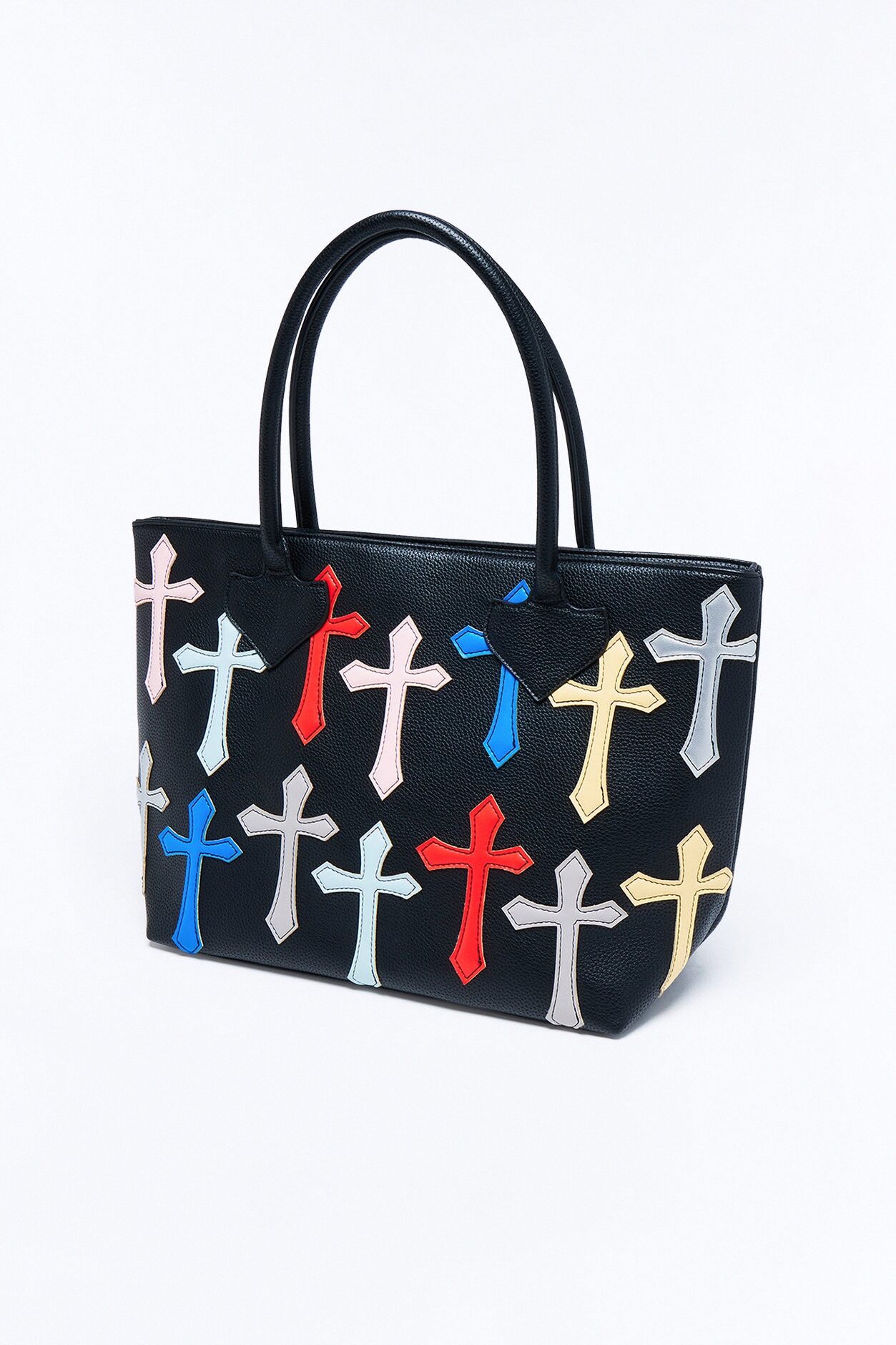 Most Faithful Shopper Faux Leather Tote - Black/combo