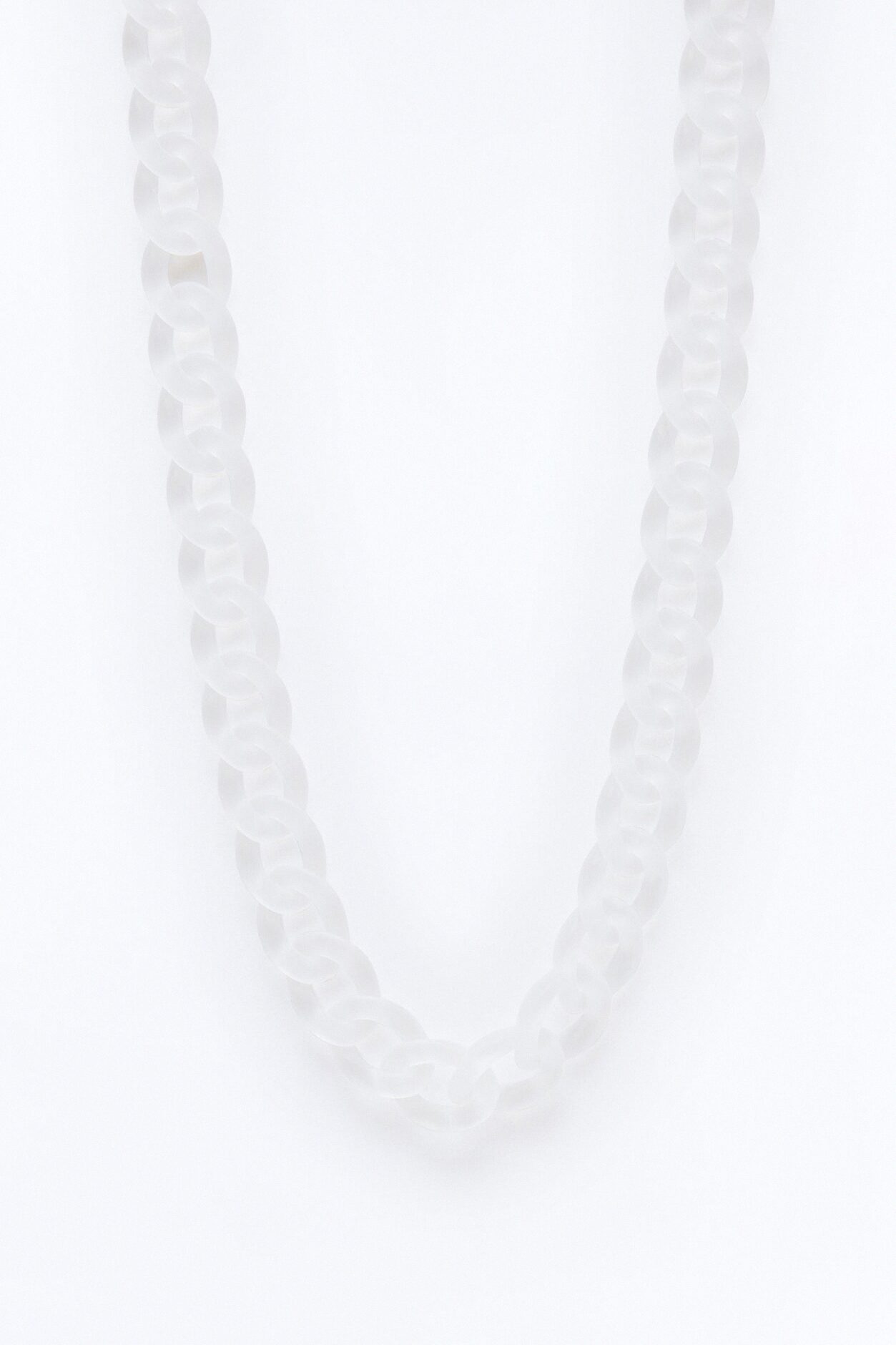 Thick Frosted Cuban Chain Necklace - Clear