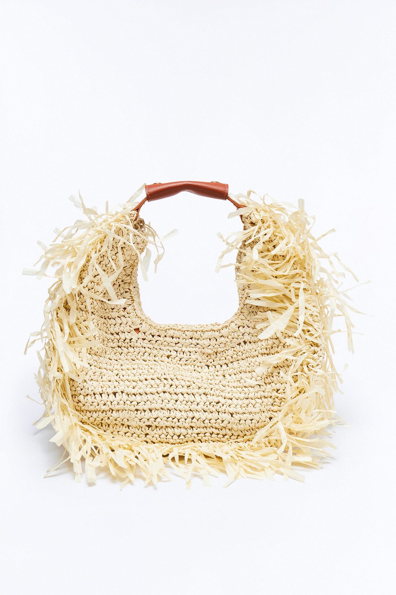 Sunseeker Straw Satchel Handbag - Natural/Combo