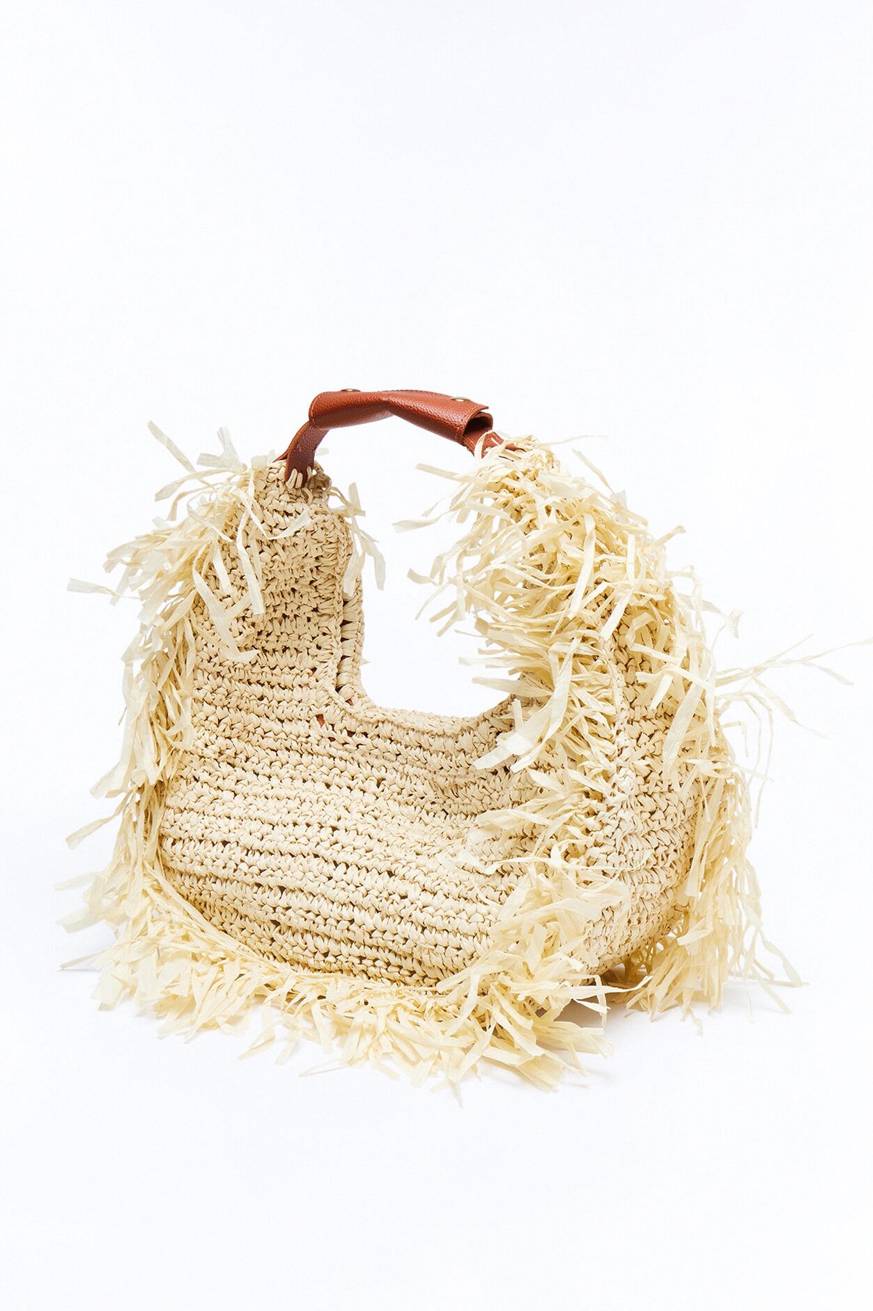 Sunseeker Straw Satchel Handbag - Natural/Combo