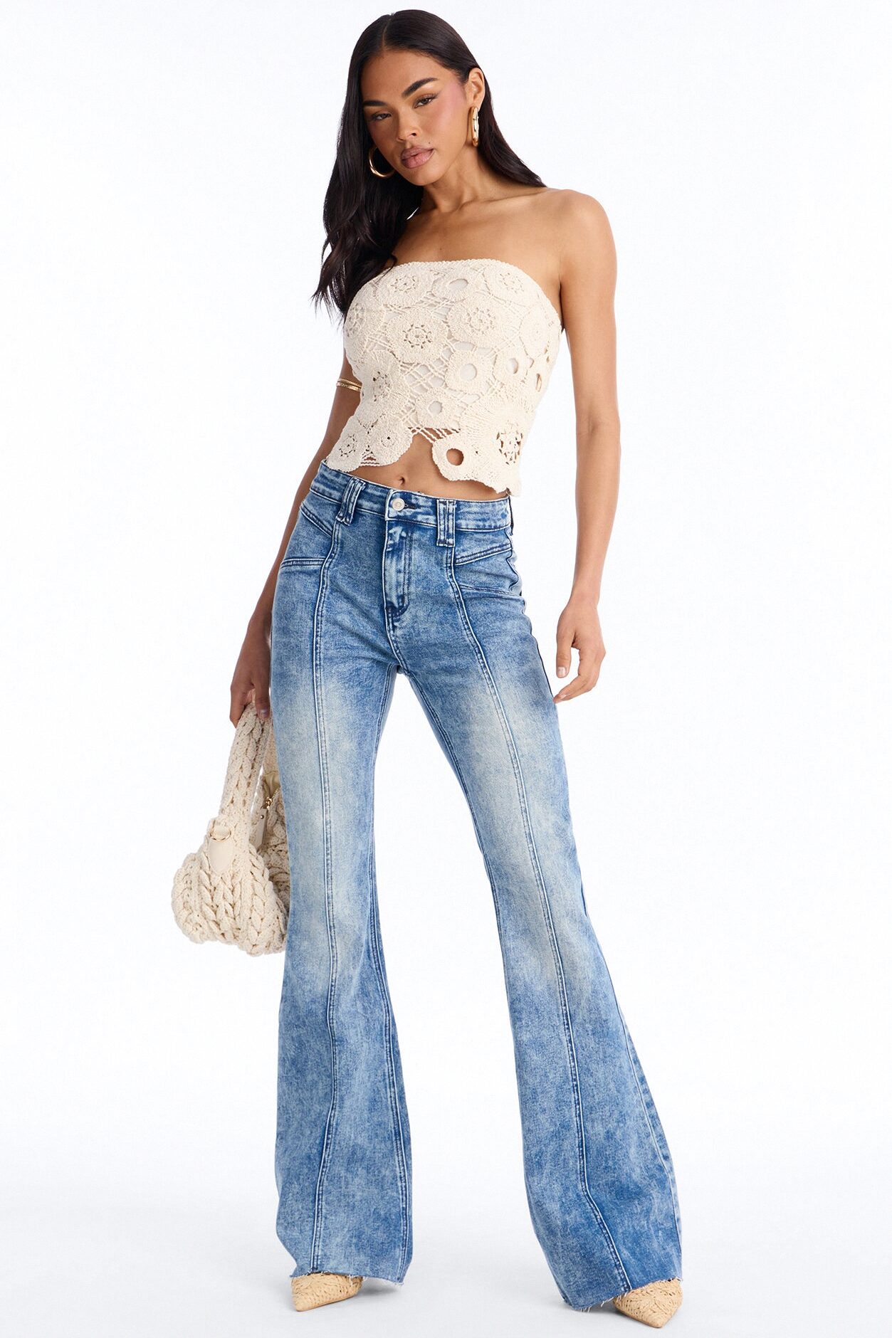 Waves For Days Crochet Top - Cream