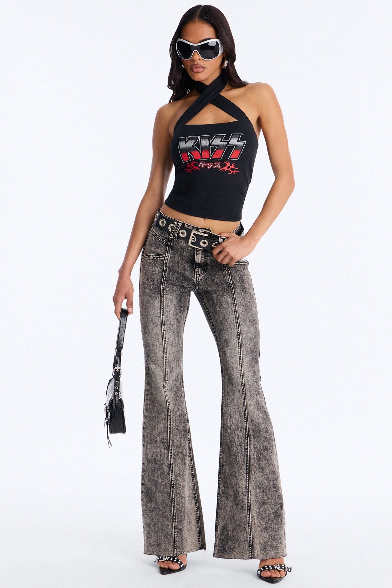 Kiss Criss Cross Halter Top - Black