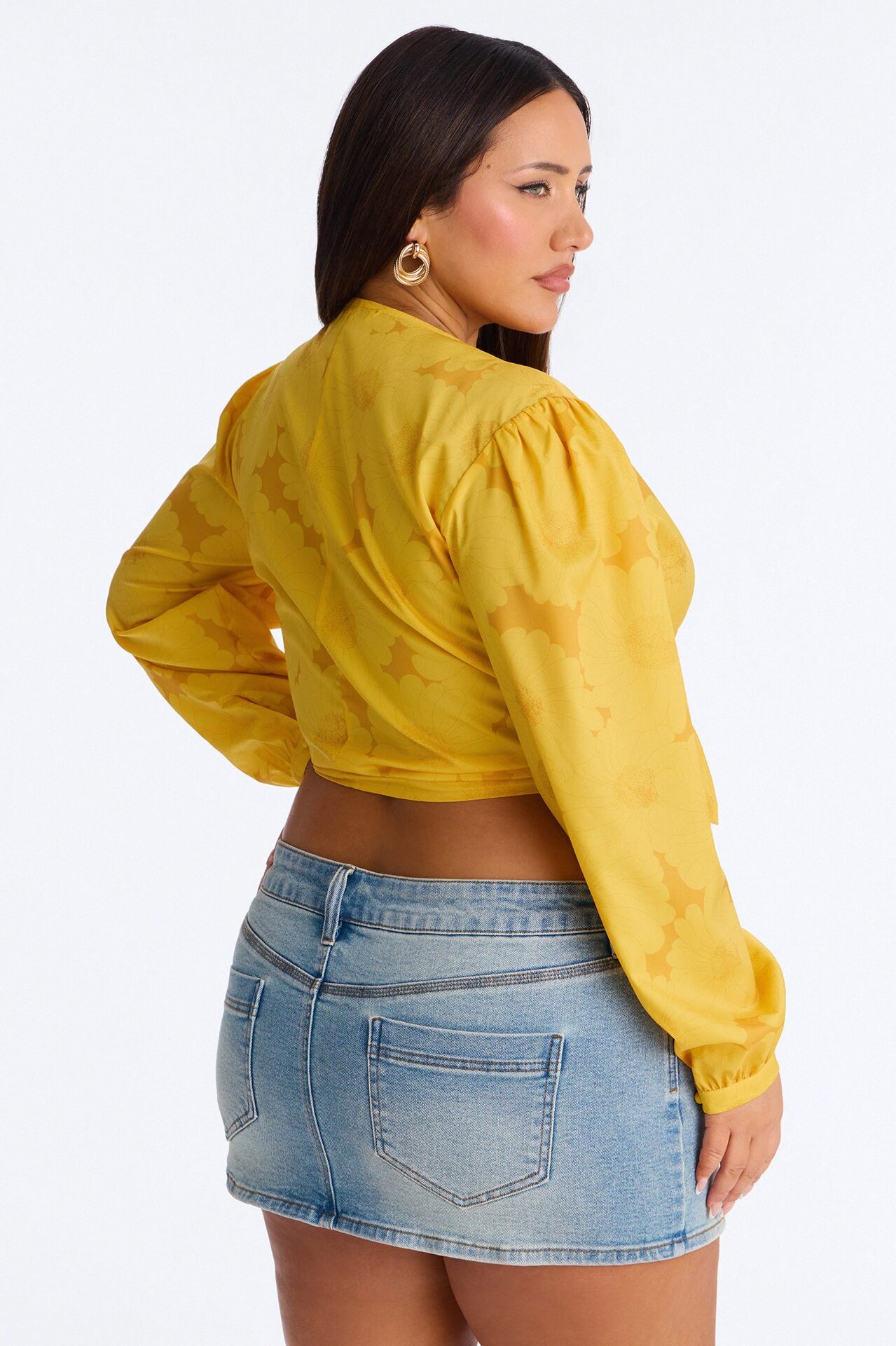 Summer Breeze Therapy Floral Satin Top - Yellow